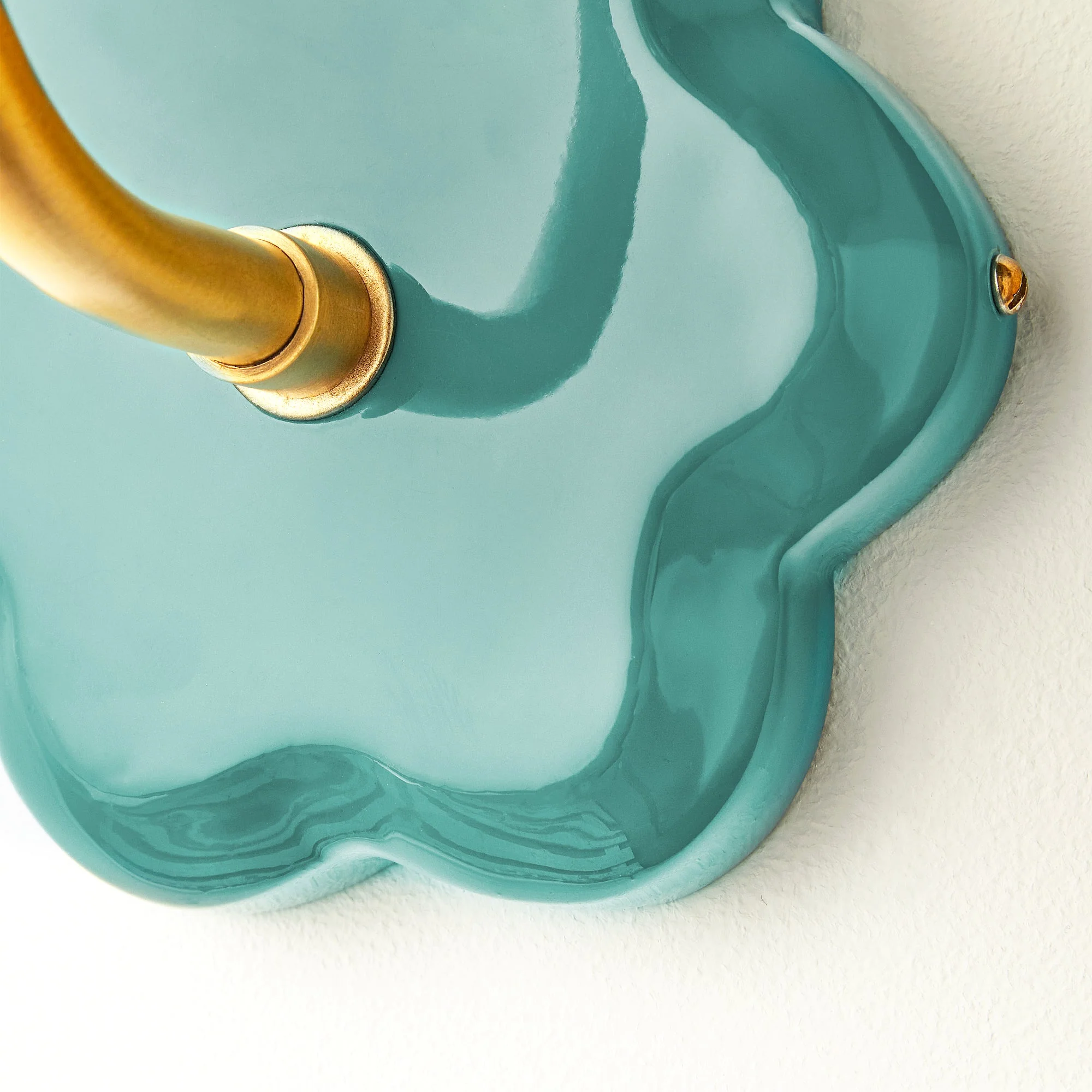 Primrose wall fitting in turquoise lacquered wood - Image 6