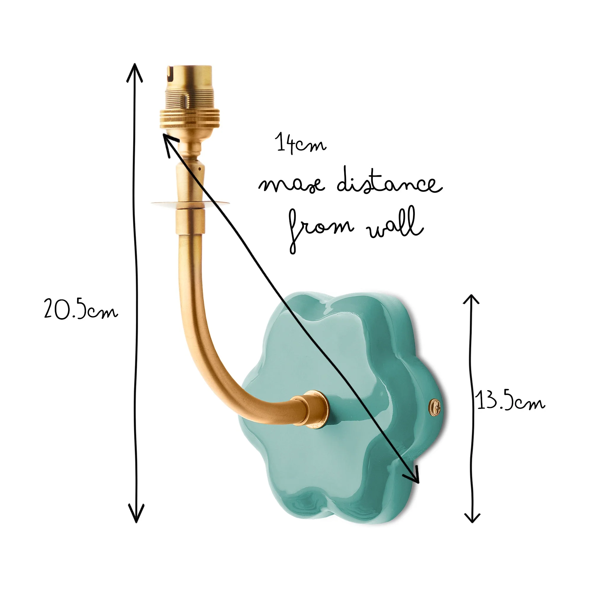 Primrose wall fitting in turquoise lacquered wood - Image 7