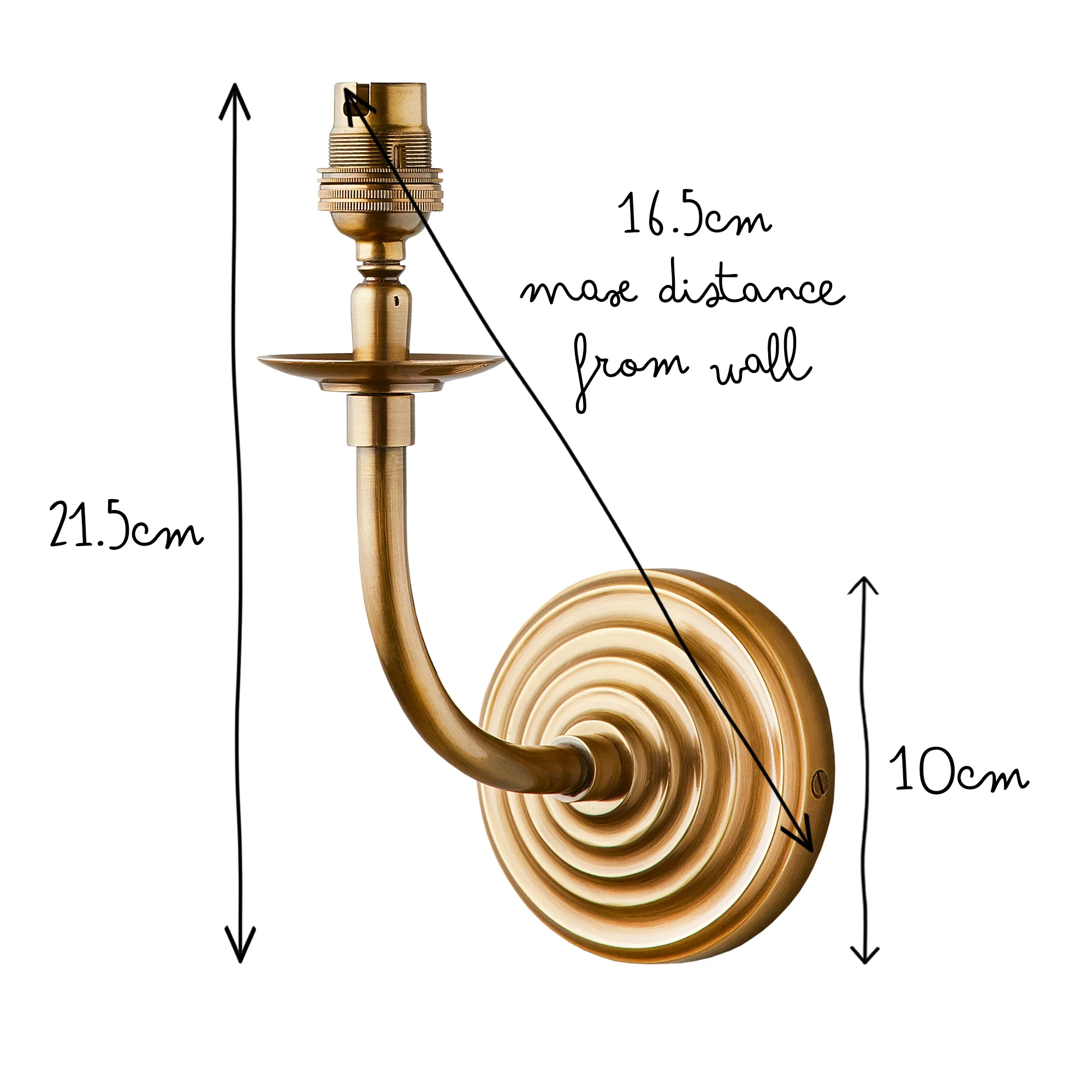 Pringle wall fitting in antique brass - Image 9