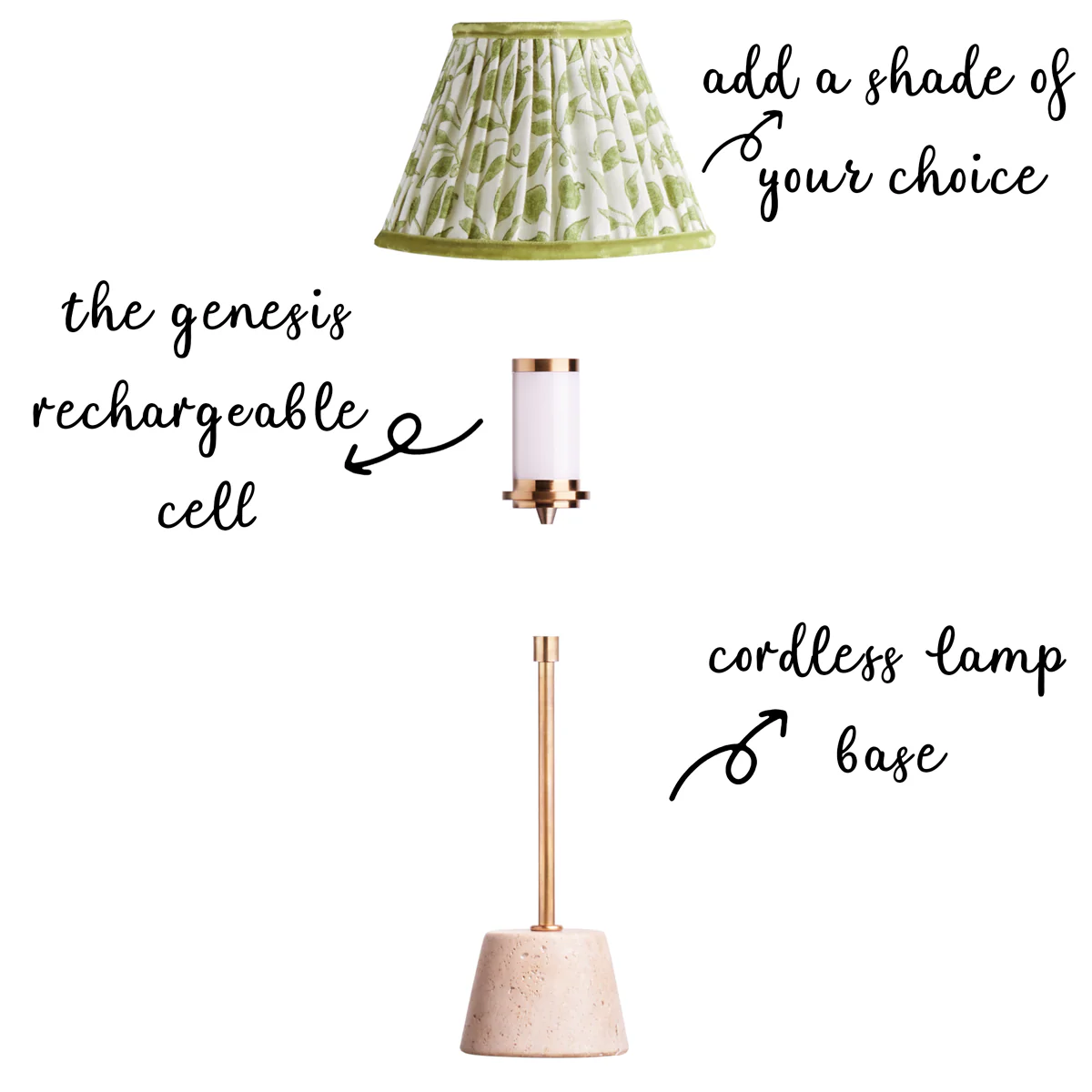 Quarry rechargeable table lamp in natural marble - Image 3