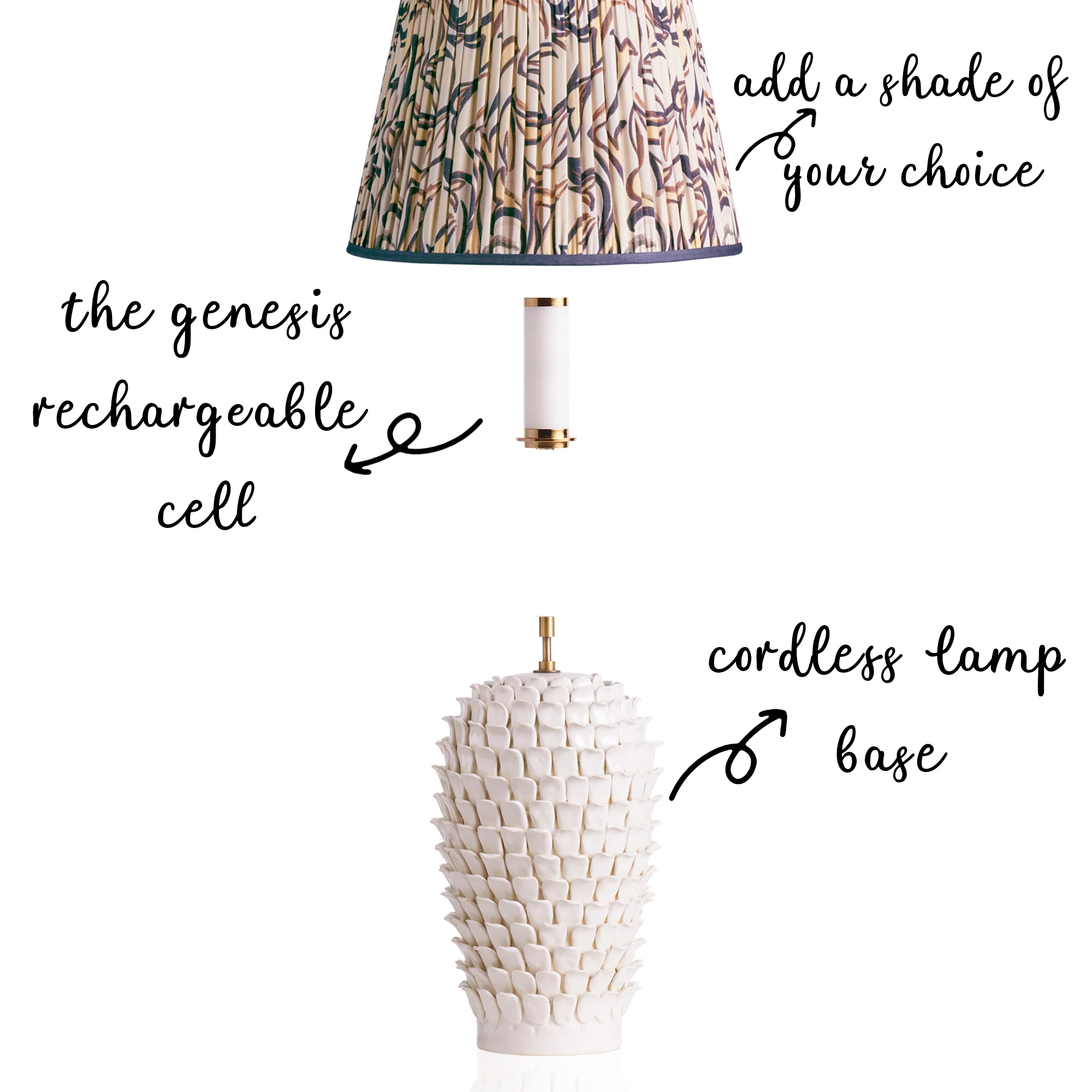 Rechargeable Stucco table lamp in stone ceramic - Image 5