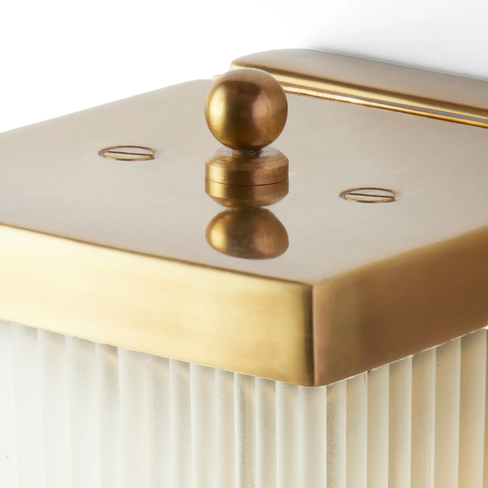 Rectangular Roddy IP44 rated wall light in brass and frosted glass - Image 11