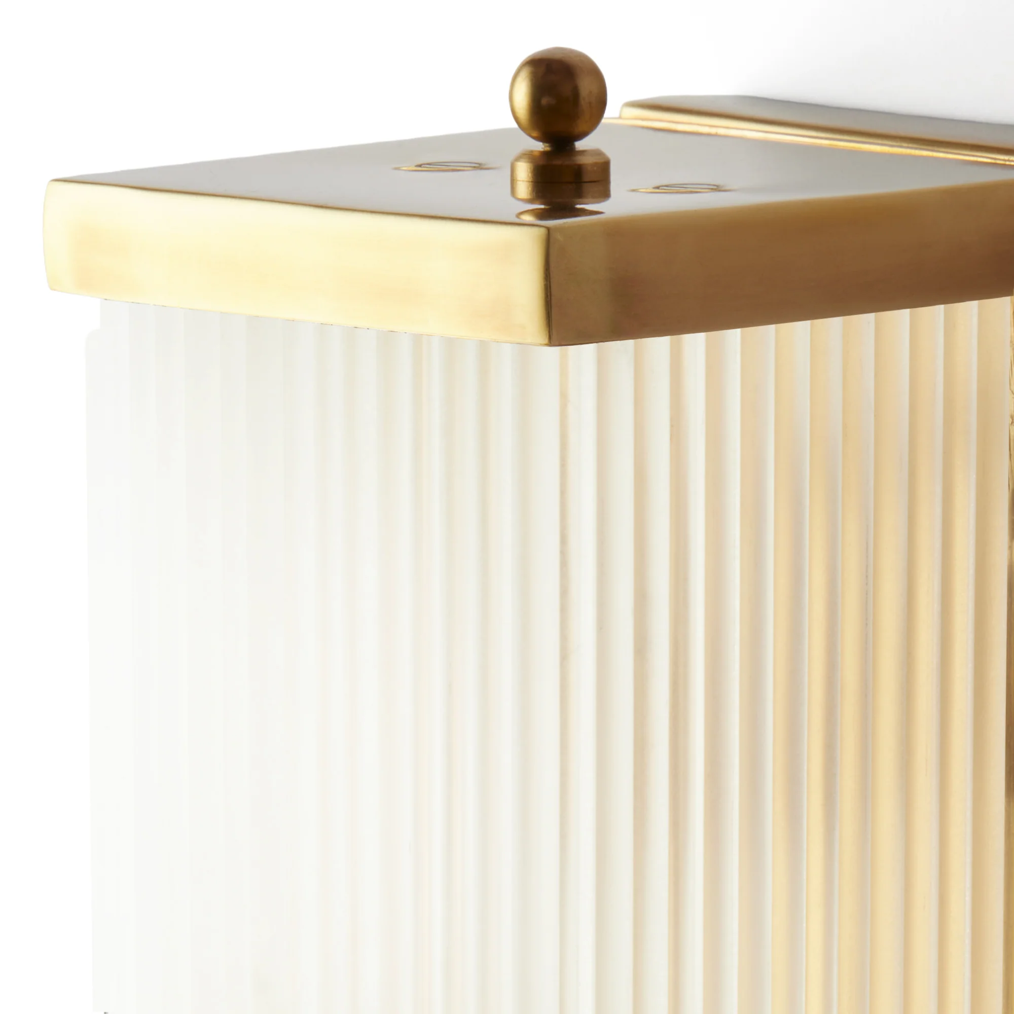 Rectangular Roddy IP44 rated wall light in brass and frosted glass - Image 5