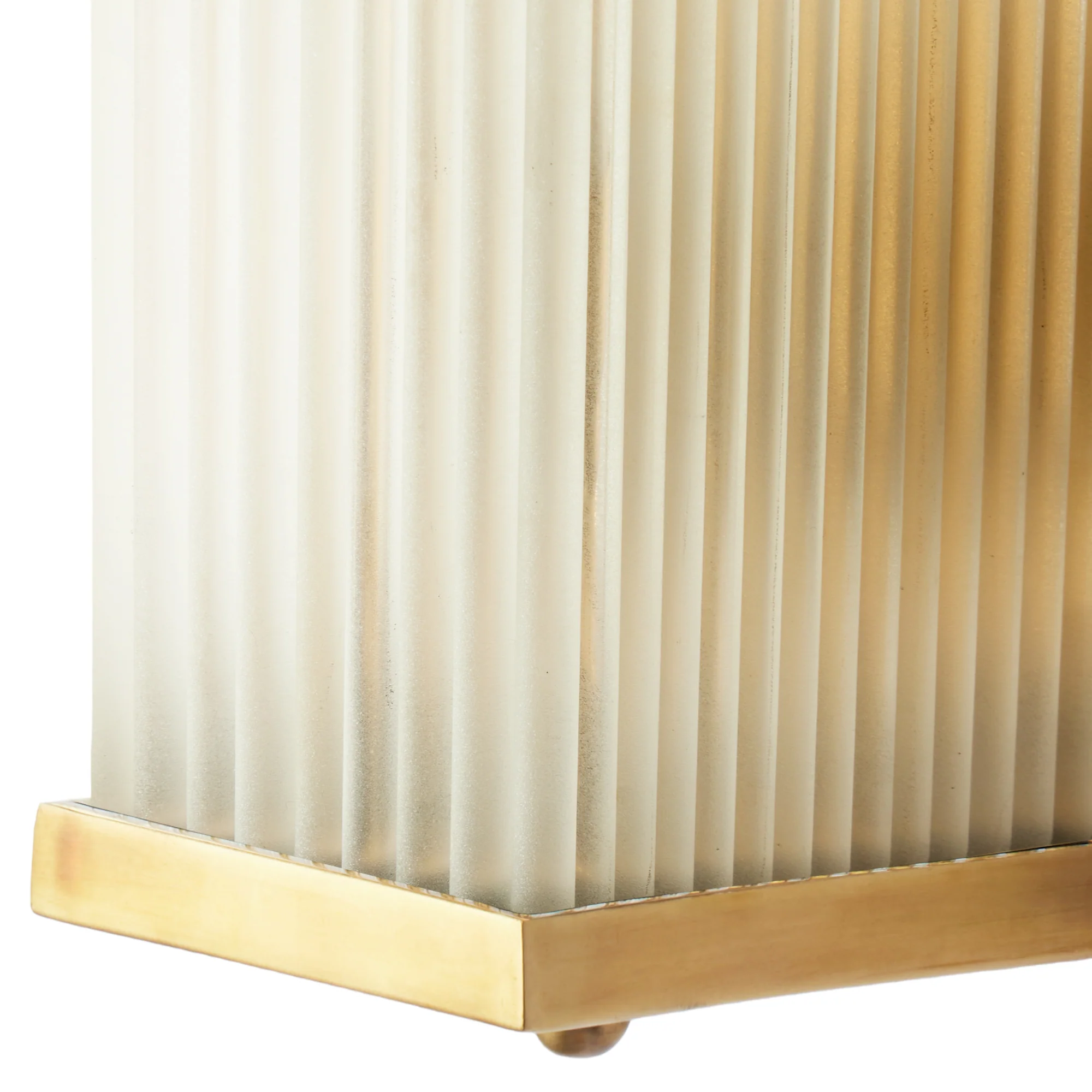 Rectangular Roddy IP44 rated wall light in brass and frosted glass - Image 9