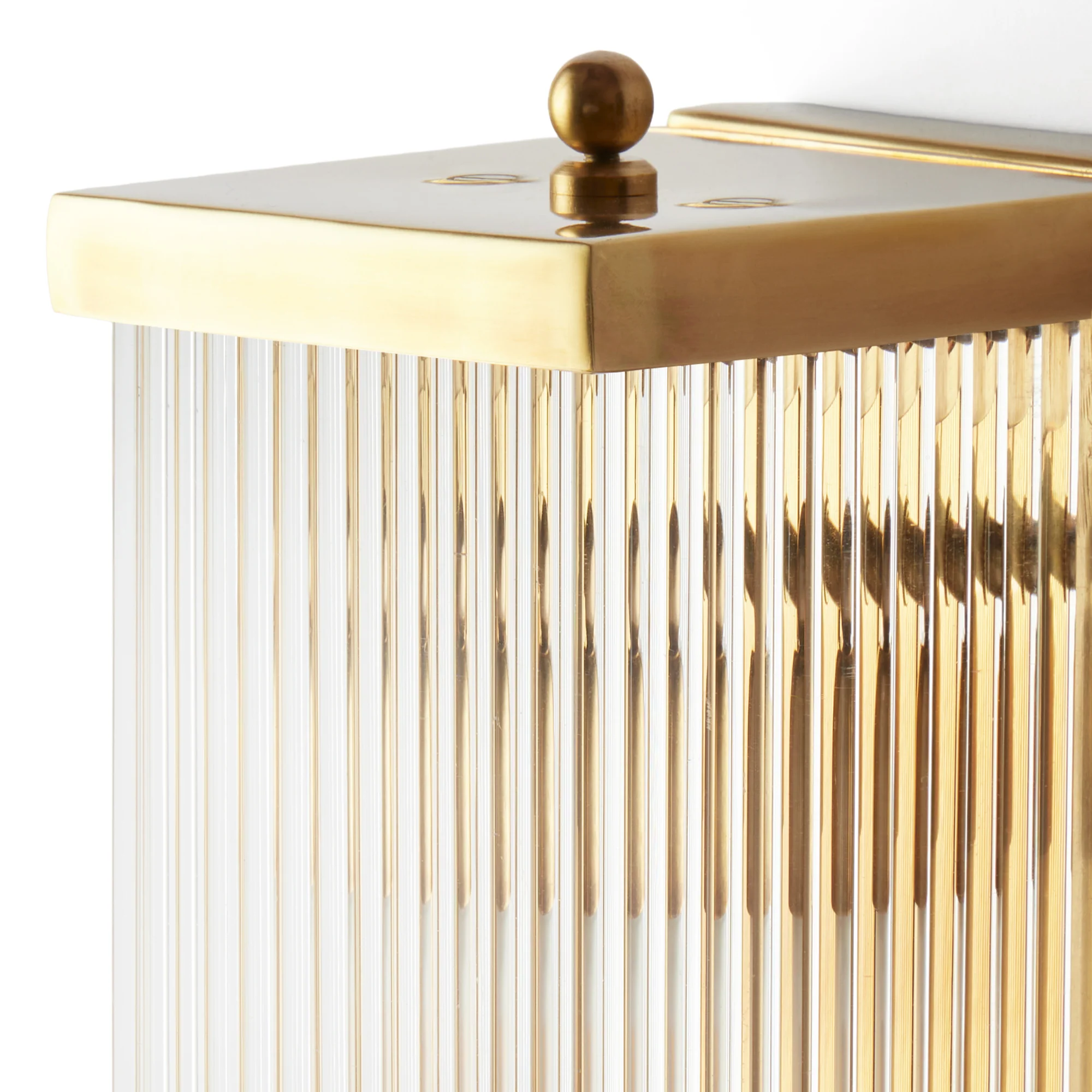 Rectangular Roddy IP44 rated wall light in brass and glass - Image 5