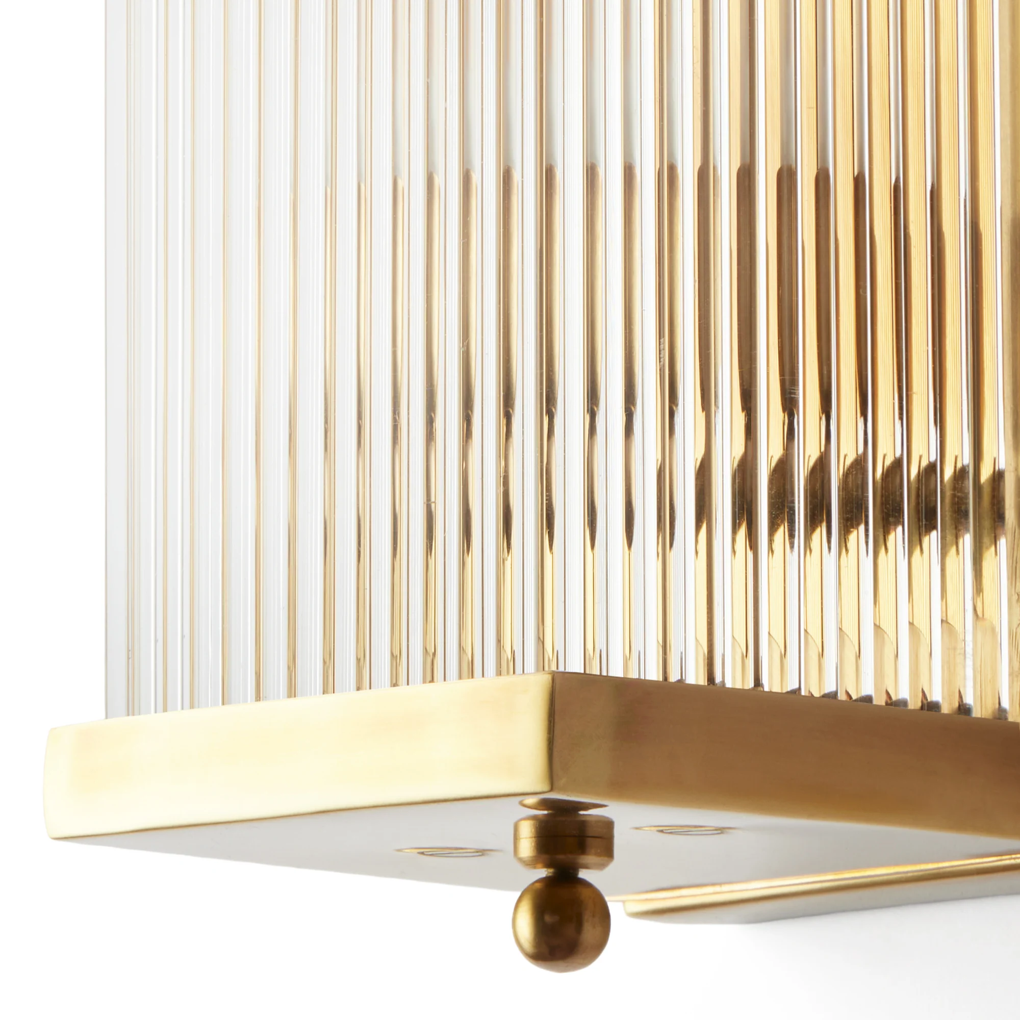 Rectangular Roddy IP44 rated wall light in brass and glass - Image 6