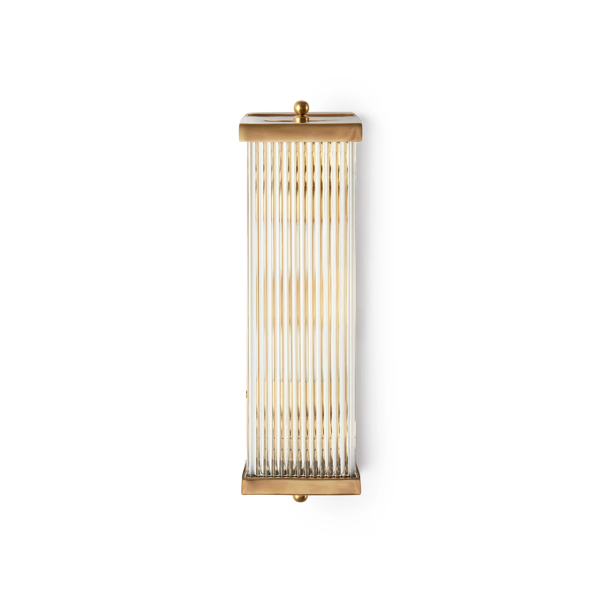 Rectangular Roddy IP44 rated wall light in brass and glass - Image 7