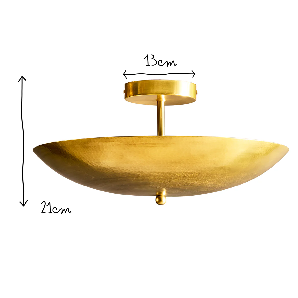 Reflect flush ceiling light in hammered brass - Image 10
