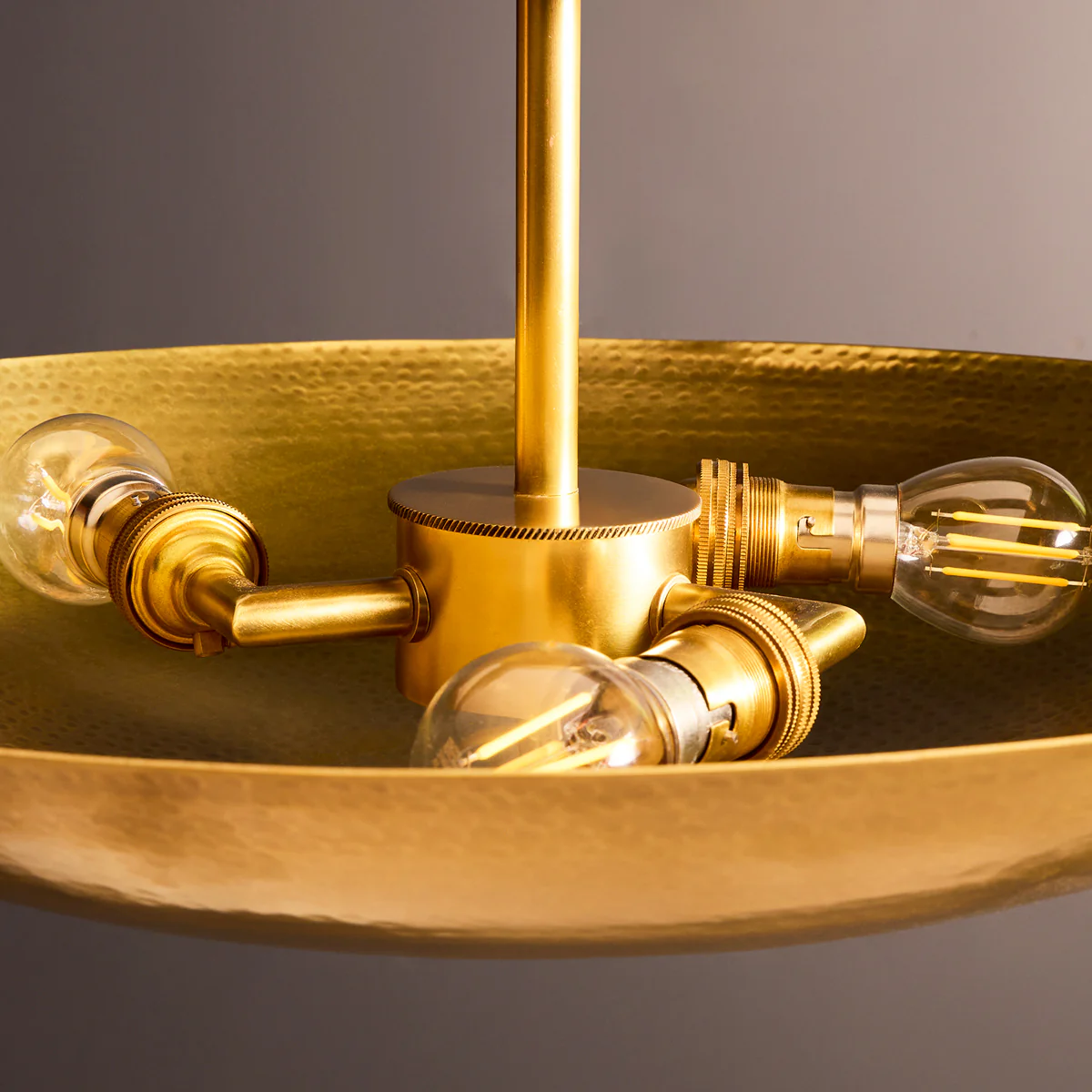 Reflect flush ceiling light in hammered brass - Image 8