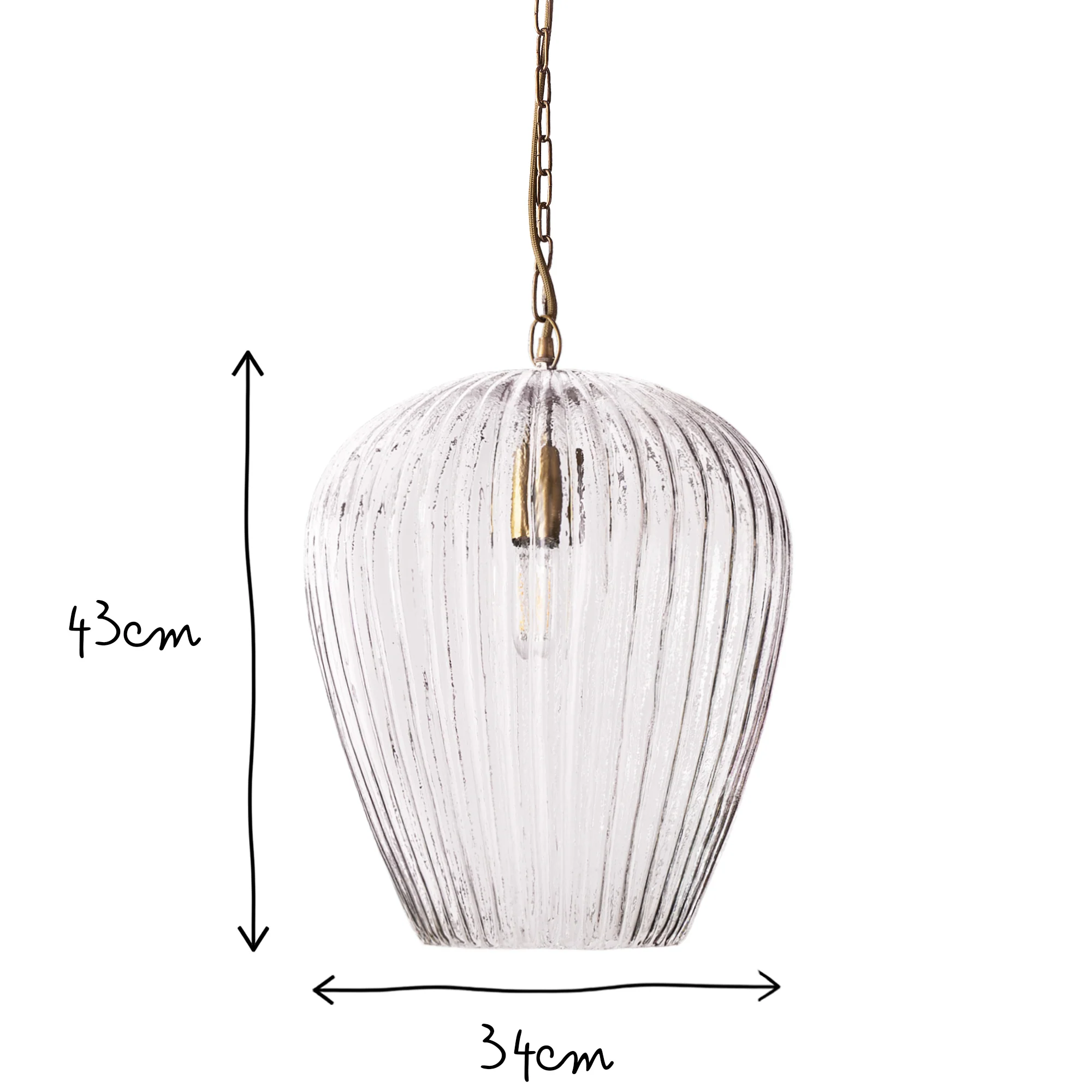 Regular Bastille pendant in clear glass - Image 11