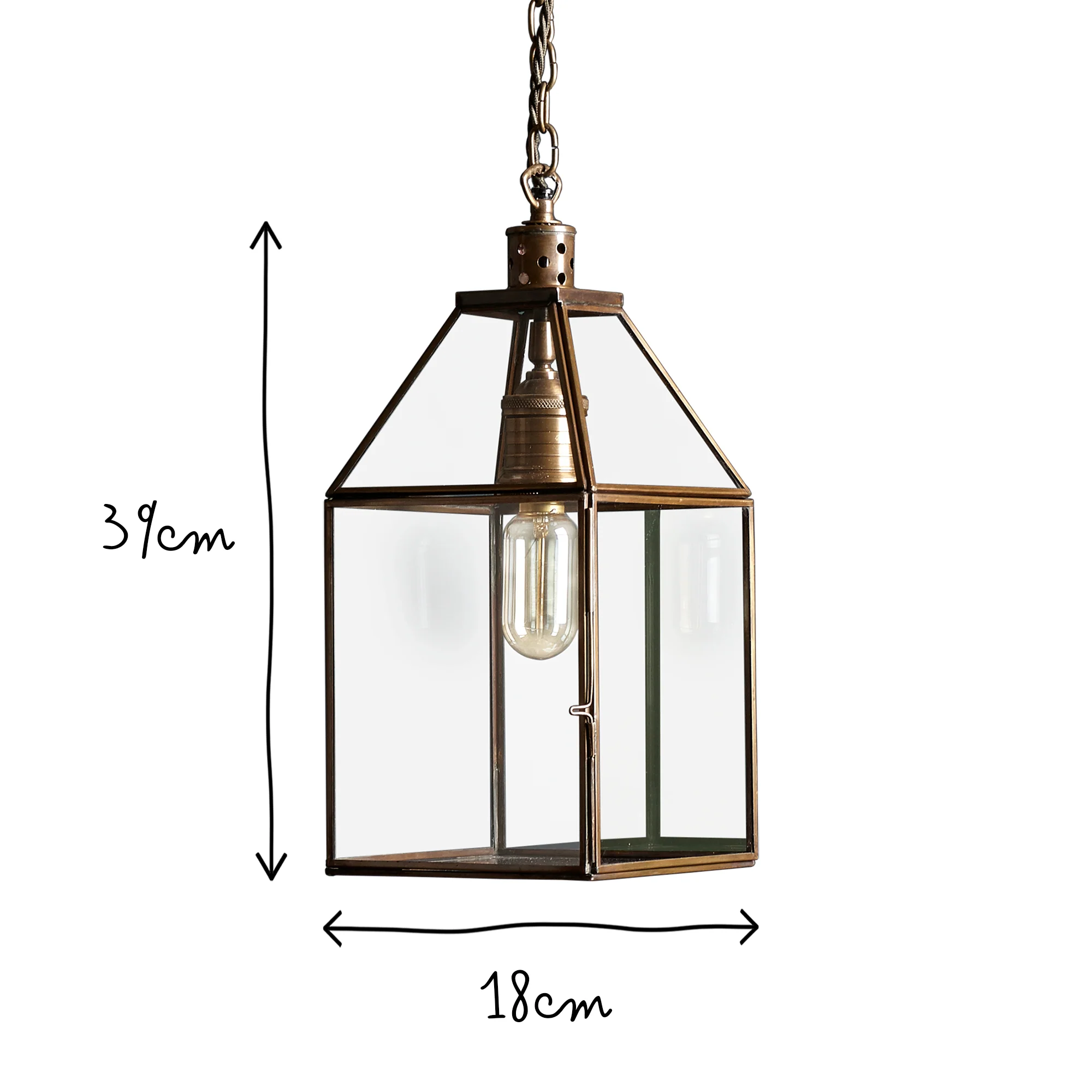 regular Carrington lantern in Antiqued brass - Image 5