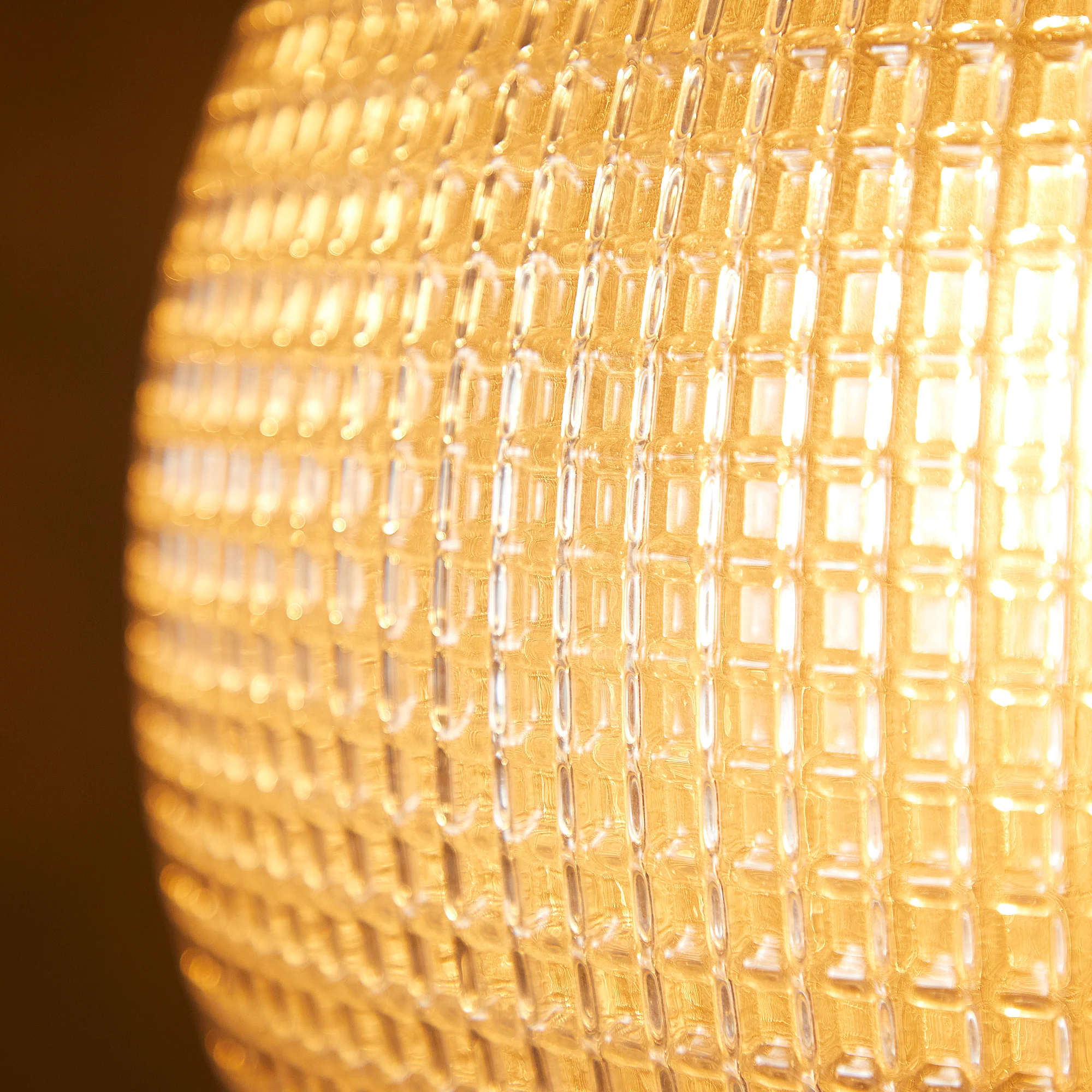 Regular holophane pendant light with clear glass and brass fitting - Image 14