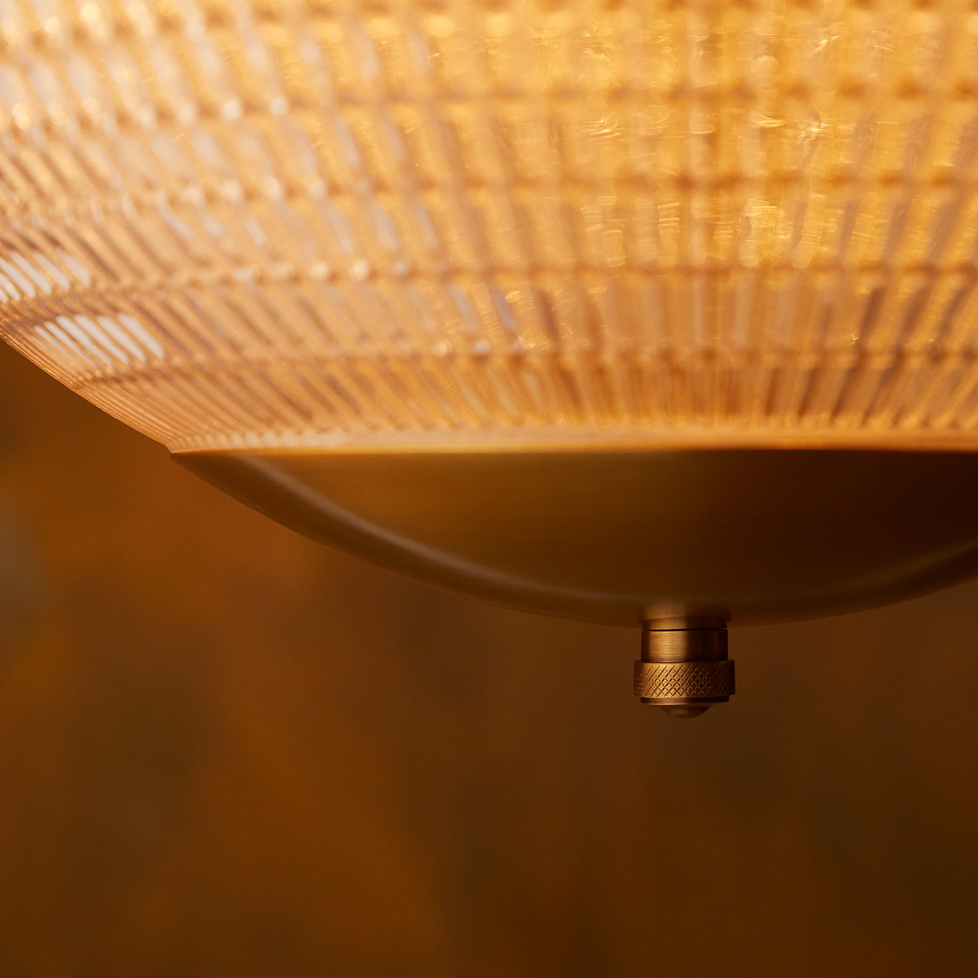 Regular holophane pendant light with clear glass and brass fitting - Image 4