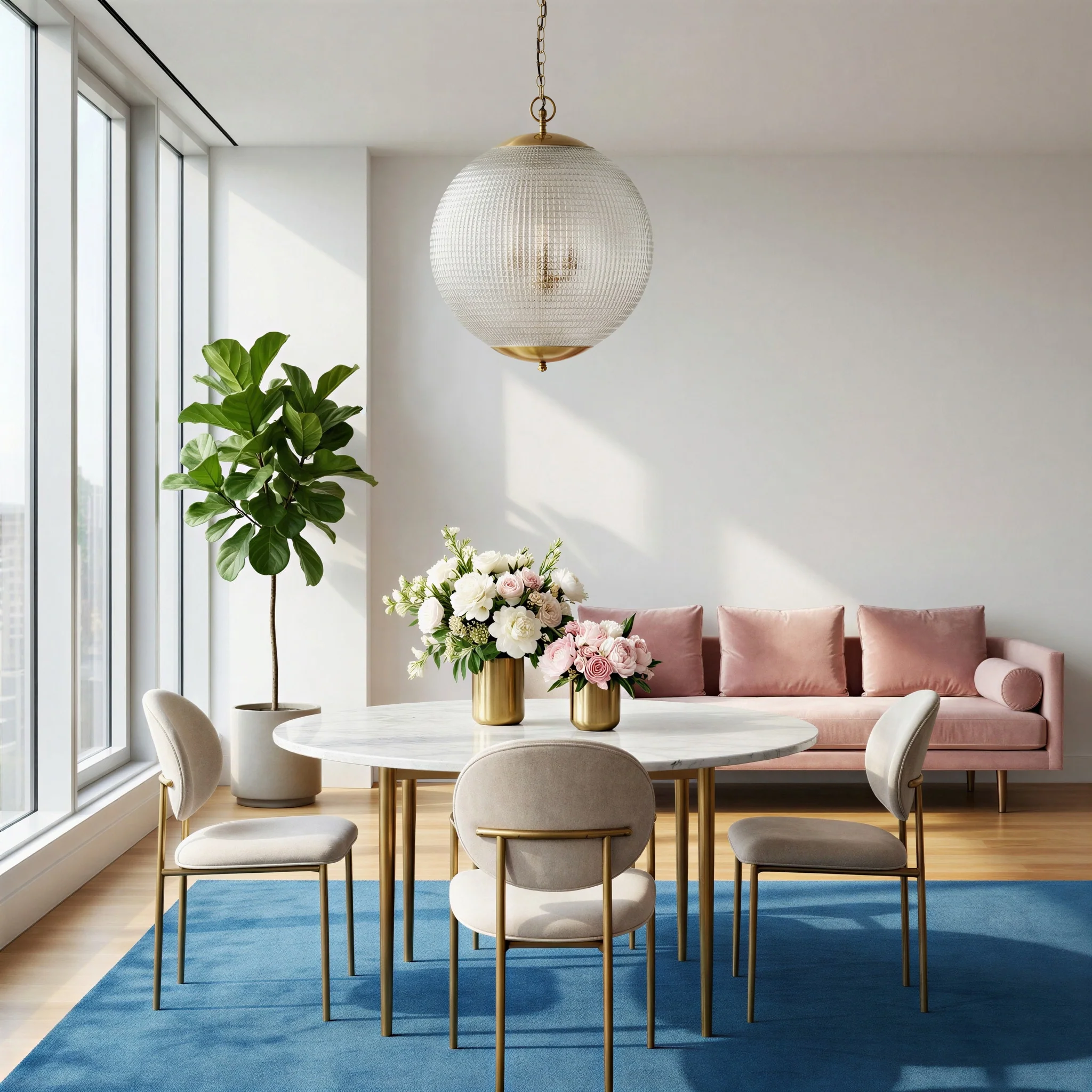 Regular holophane pendant light with clear glass and brass fitting - Image 5