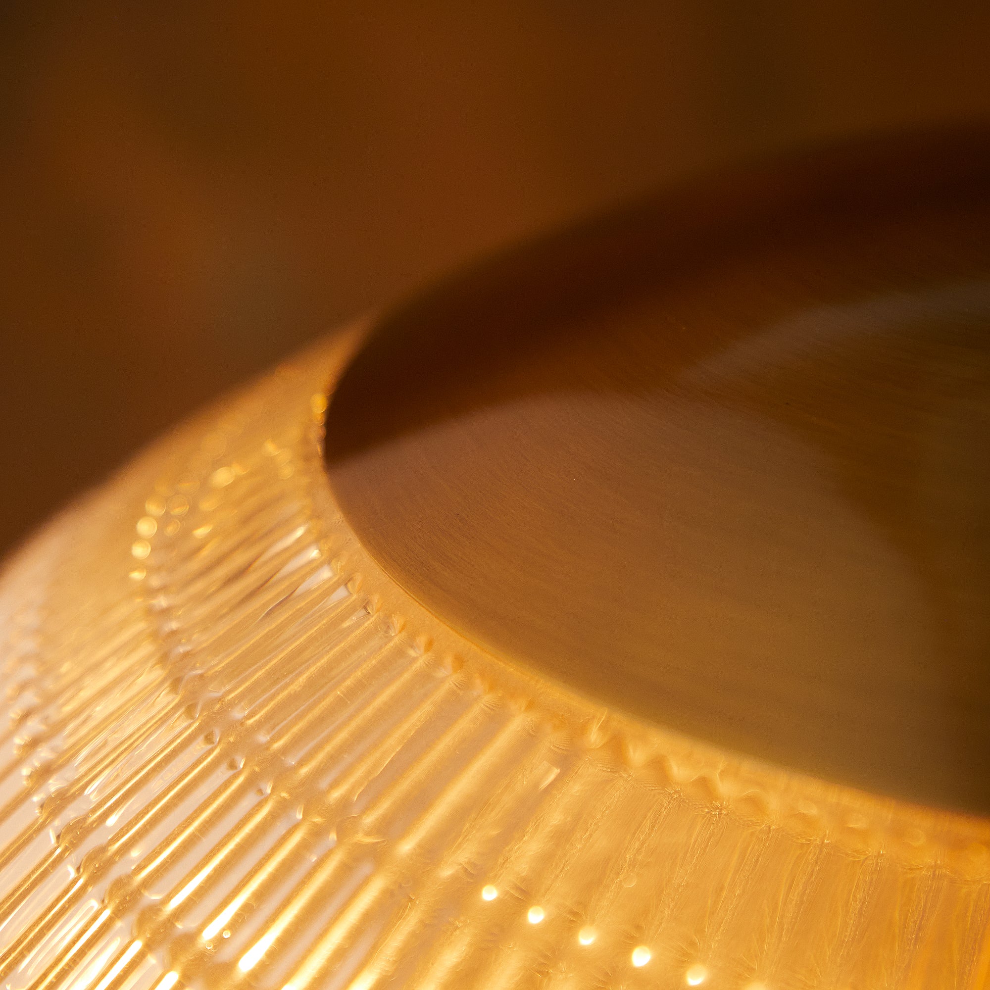 Regular holophane pendant light with clear glass and brass fitting - Image 8