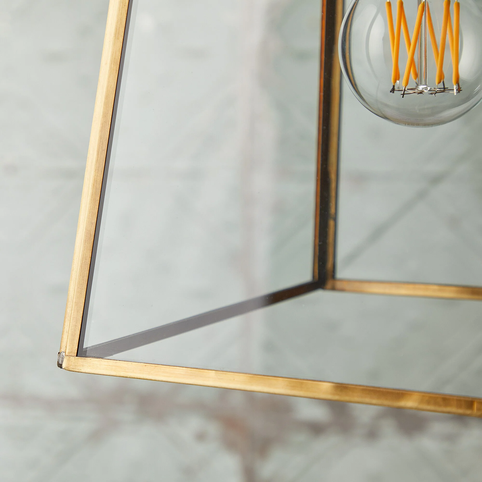 regular Luxor lantern in brass and clear glass - Image 4