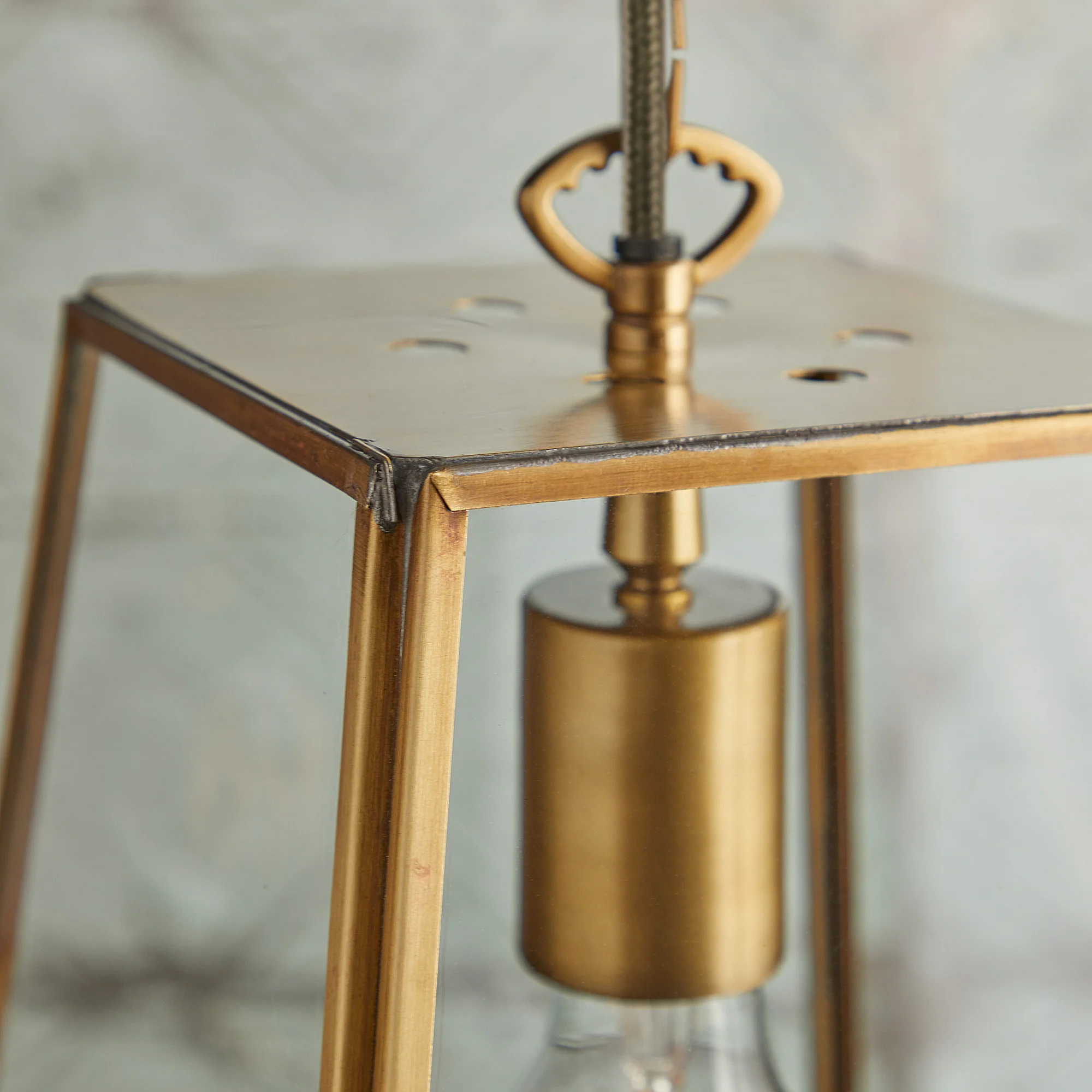 regular Luxor lantern in brass and clear glass - Image 5