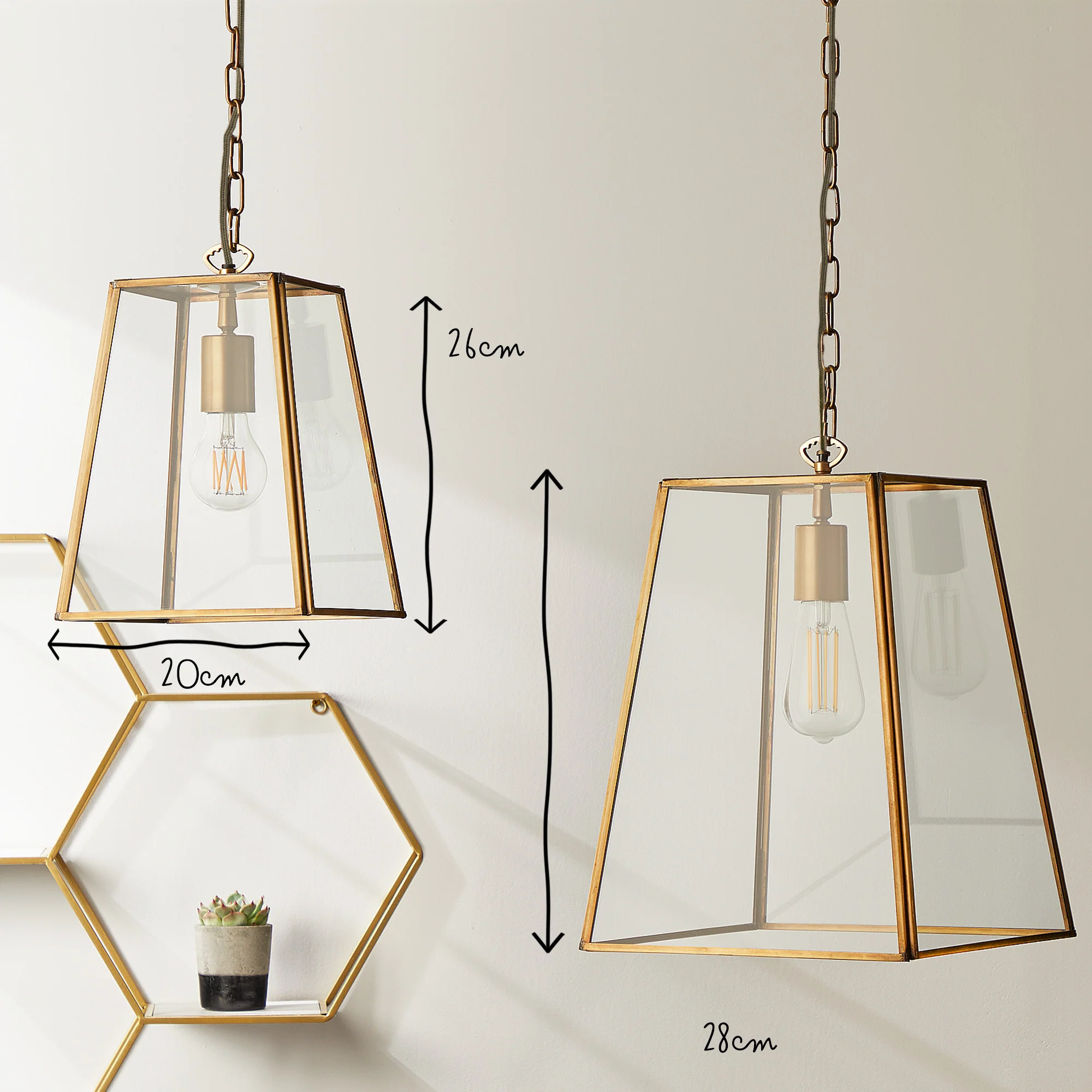 regular Luxor lantern in brass and clear glass - Image 8