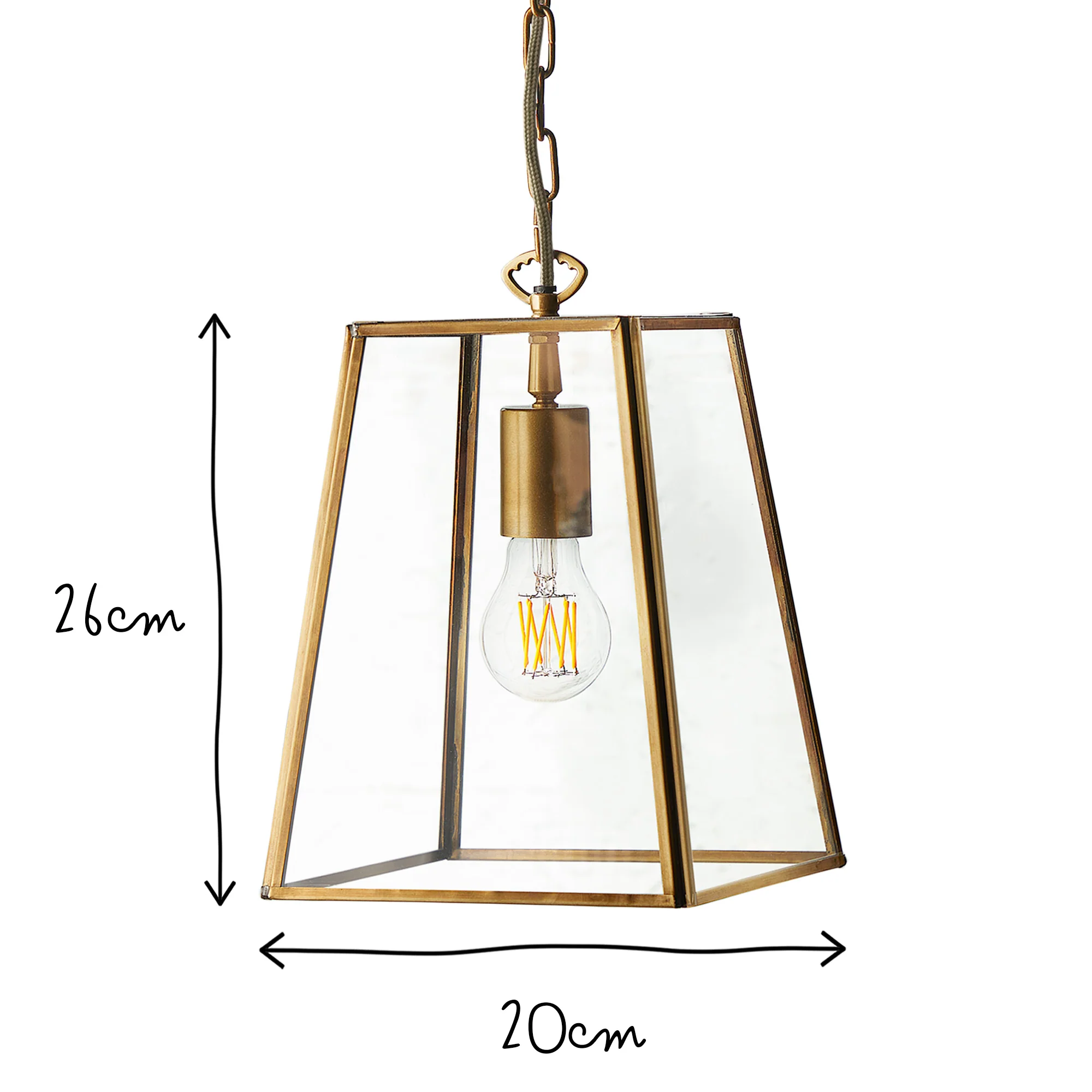 regular Luxor lantern in brass and clear glass - Image 9