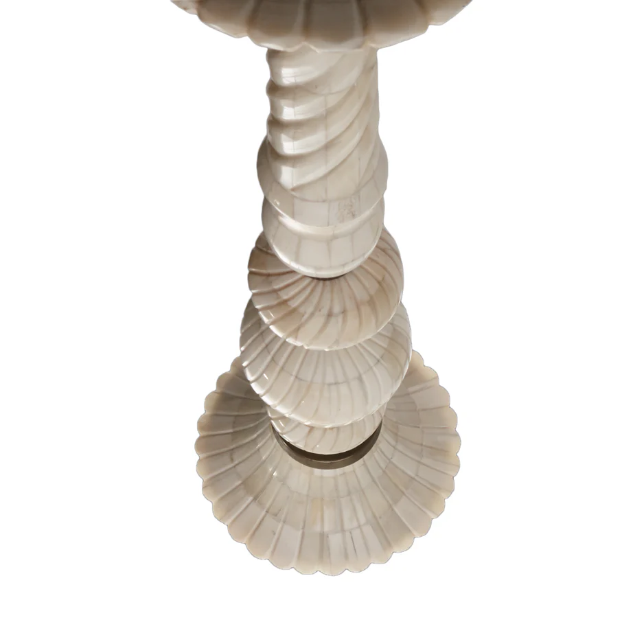 Regular Shiva table lamp in off white bone and ceramic - Image 3