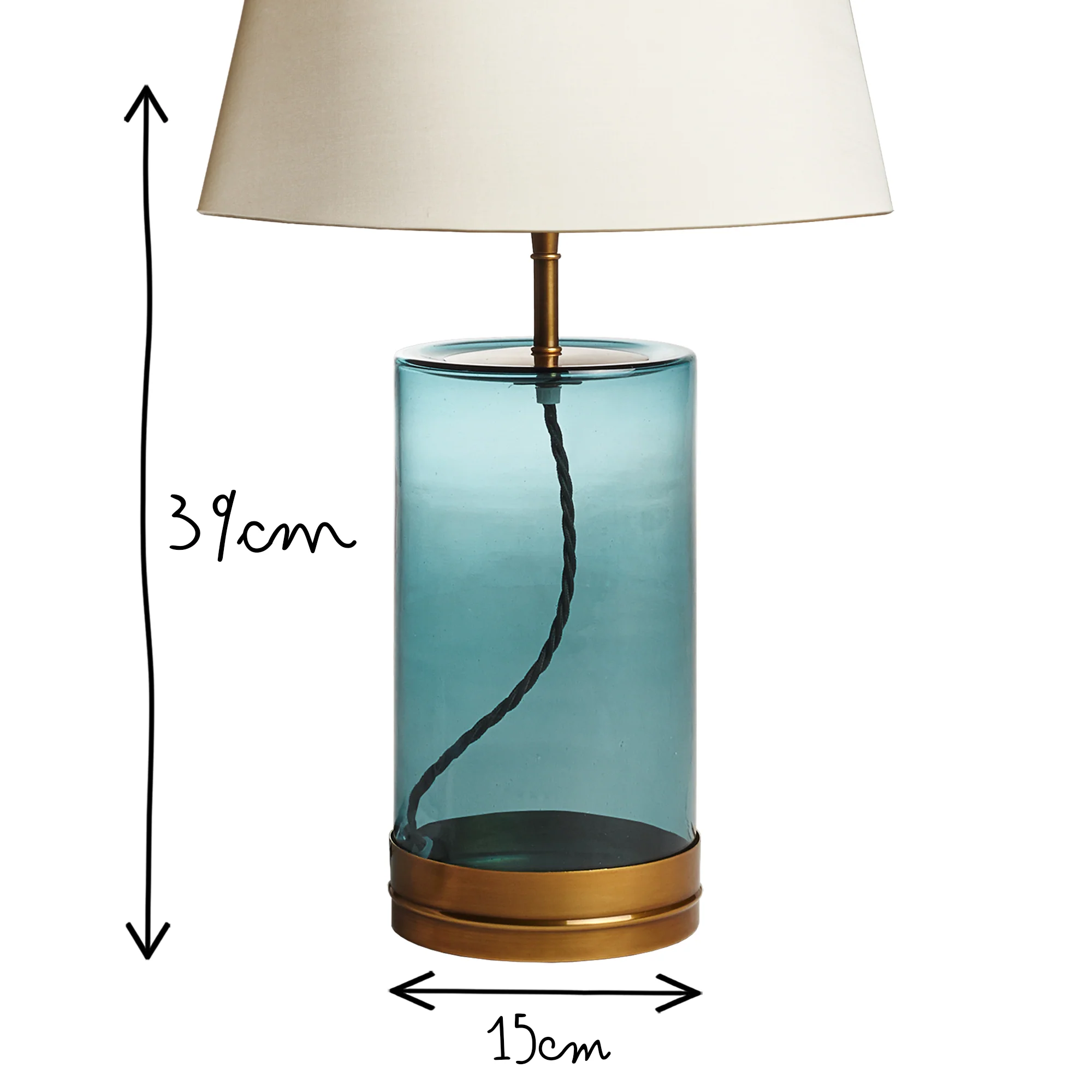 Regular Wisteria table lamp in bluey green glass - Image 11