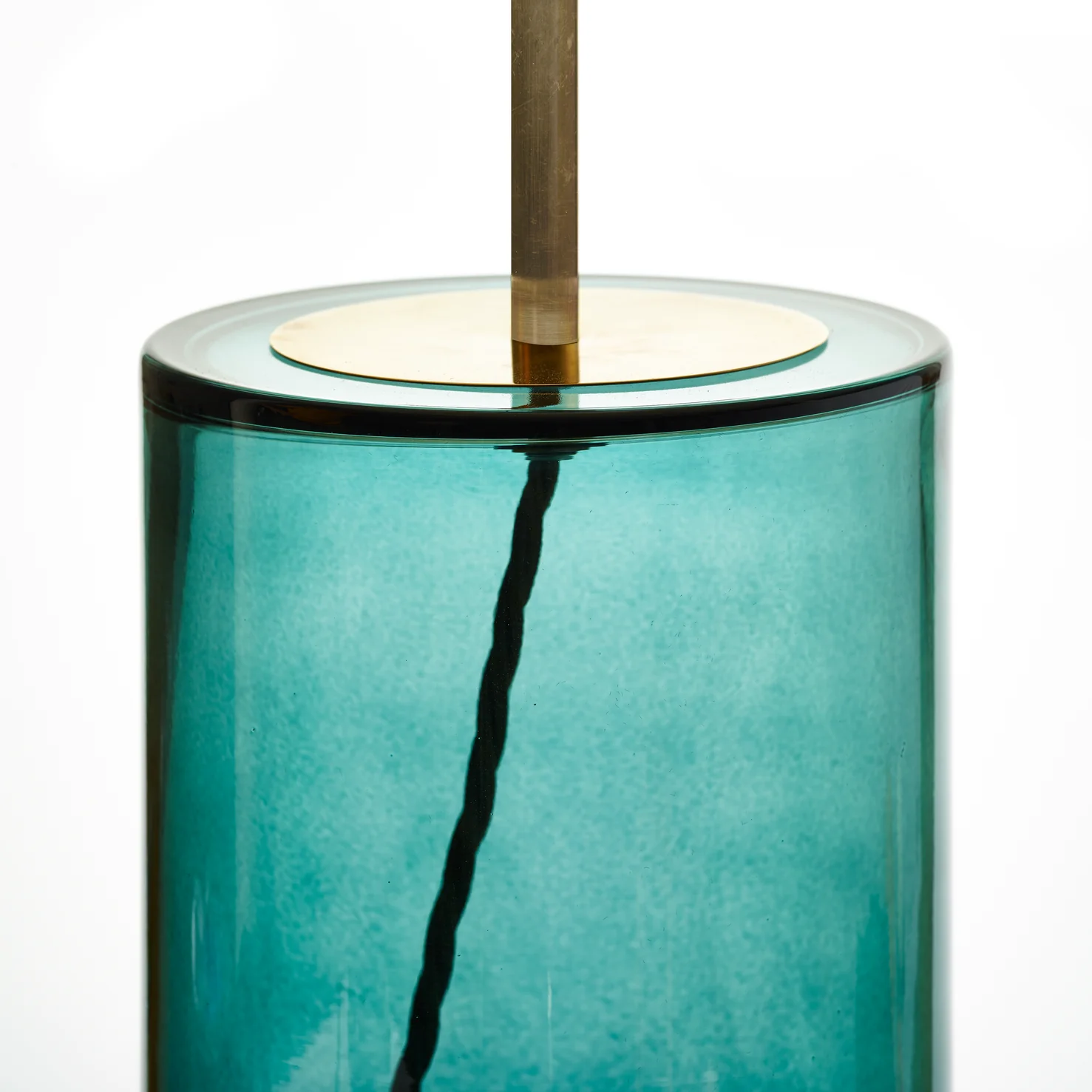 Regular Wisteria table lamp in bluey green glass - Image 3