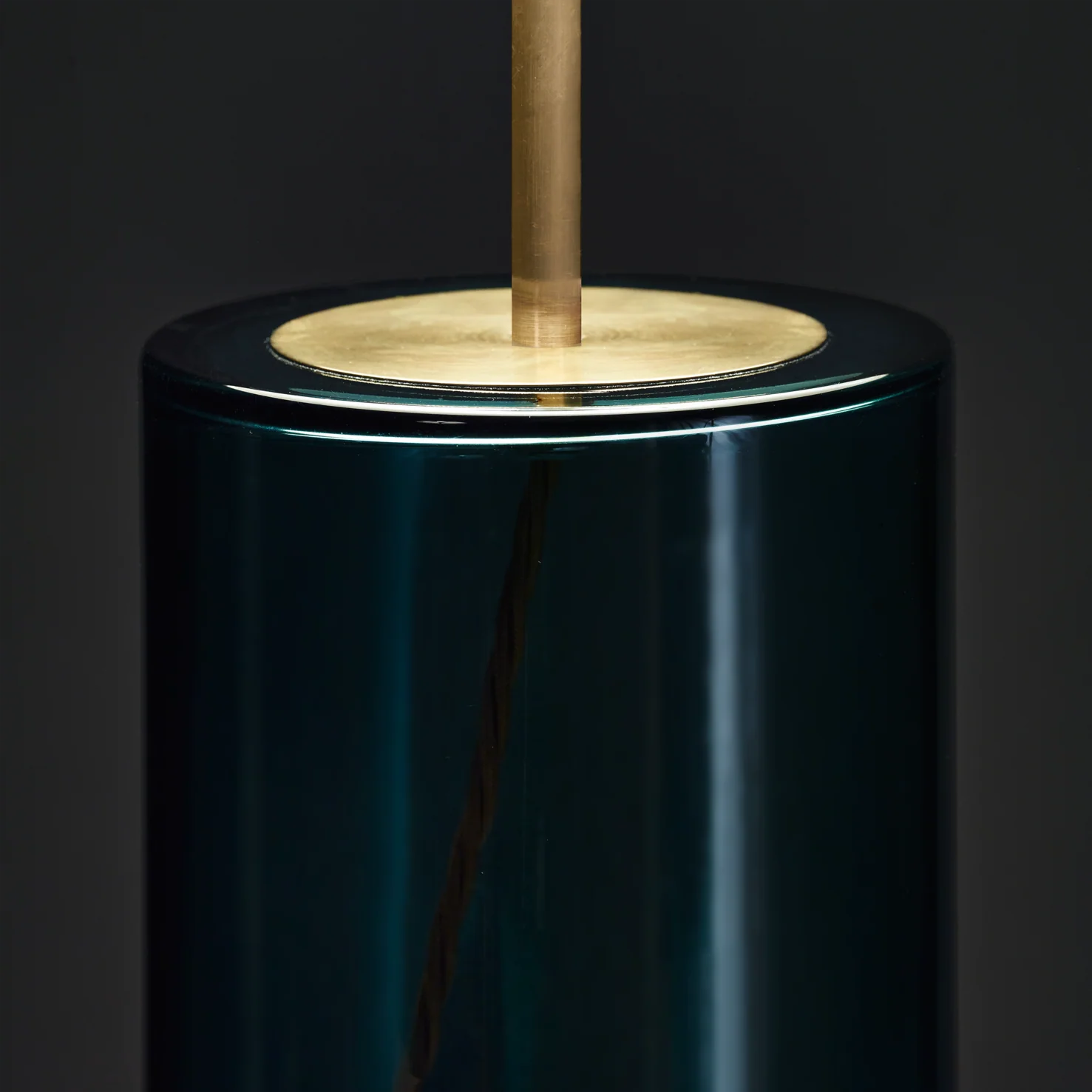 Regular Wisteria table lamp in bluey green glass - Image 4