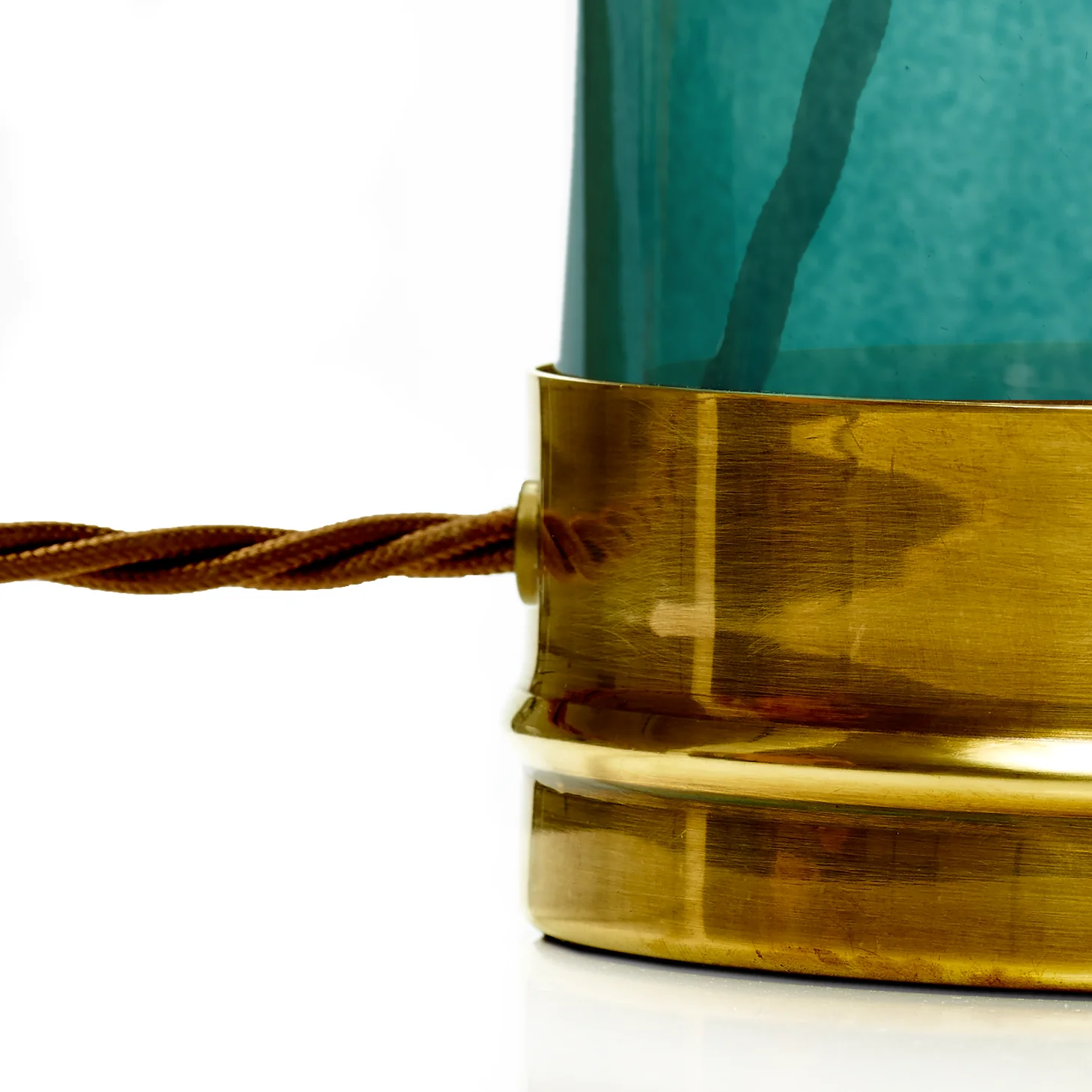 Regular Wisteria table lamp in bluey green glass - Image 5