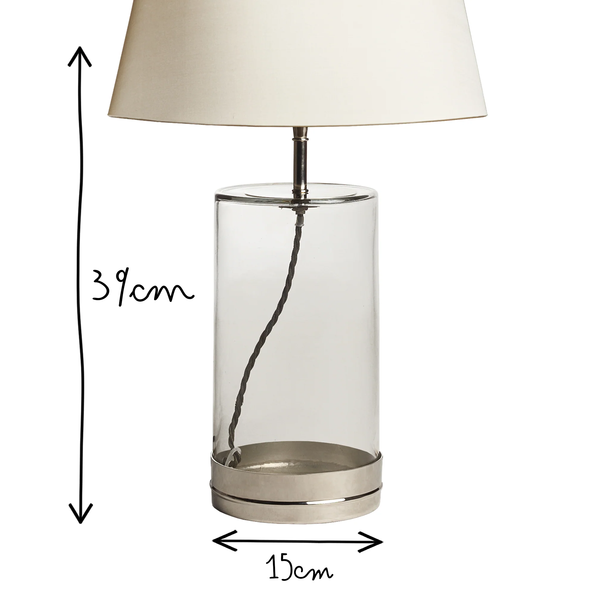 Regular Wisteria table lamp in nickel and clear glass - Image 5