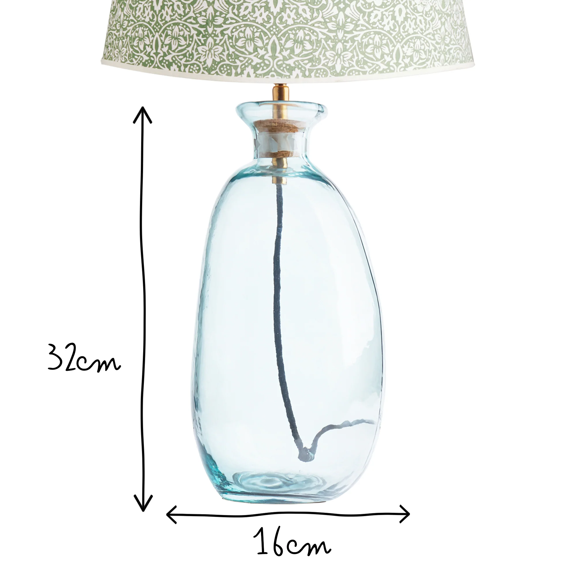 Regular Wobble bottle table lamp in blue hammered glass - Image 6