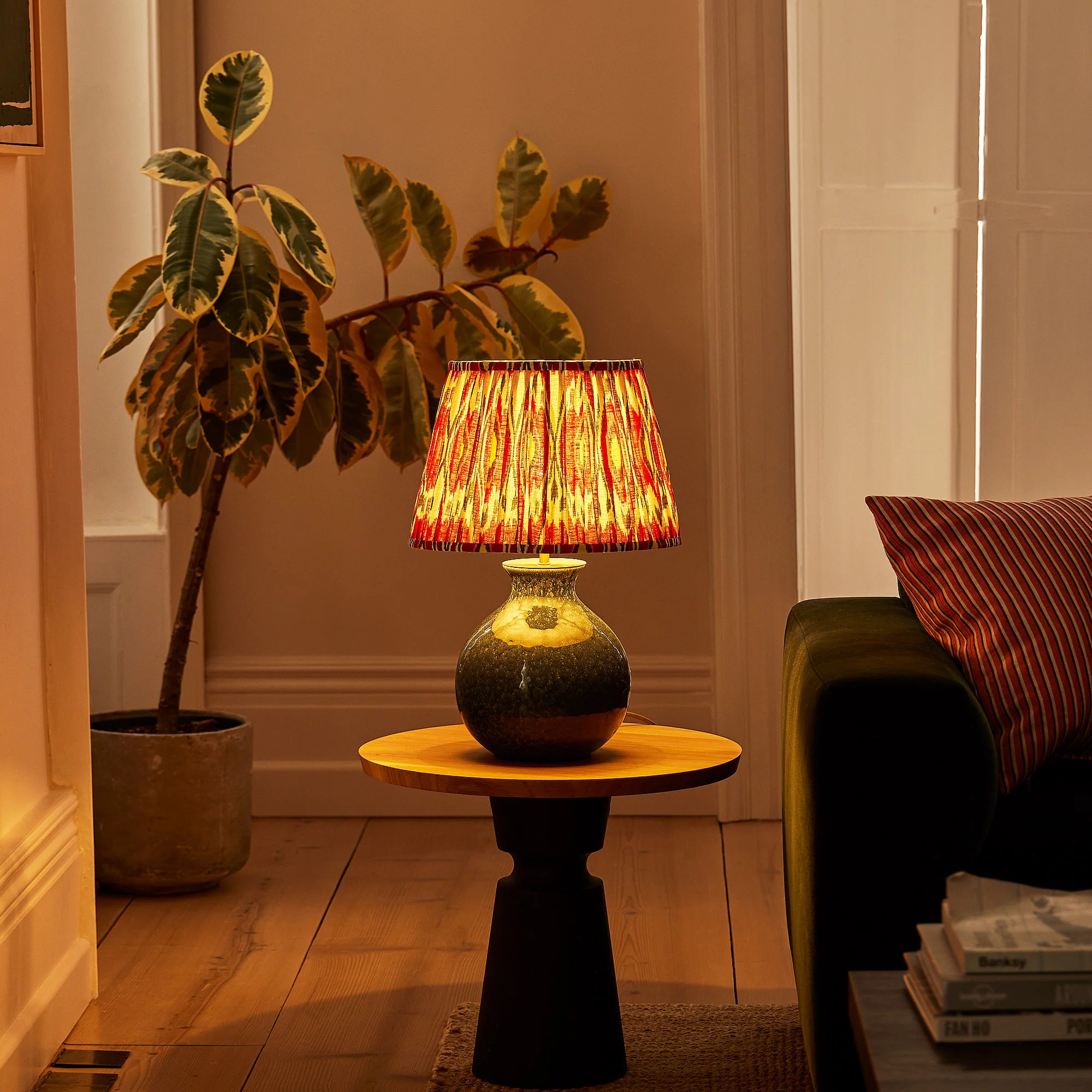 Reilly table lamp in blue glaze - Image 2