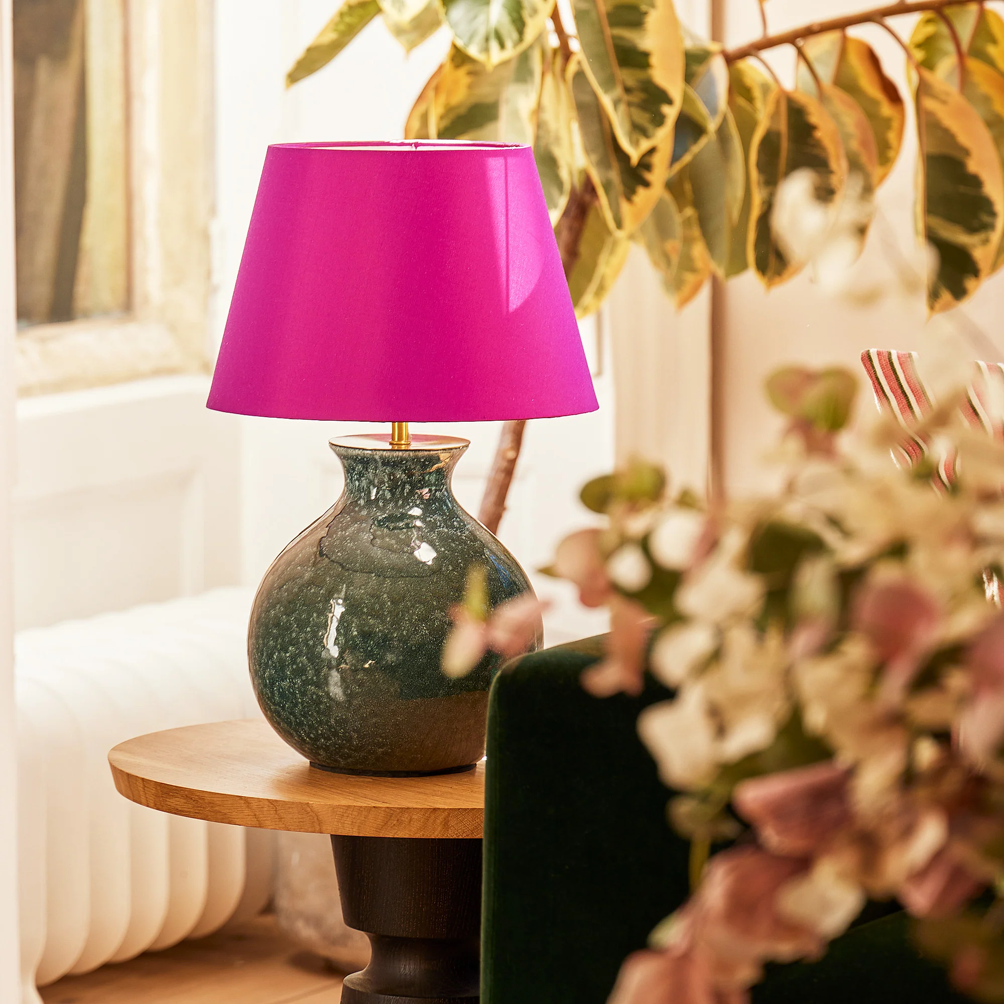 Reilly table lamp in blue glaze - Image 7