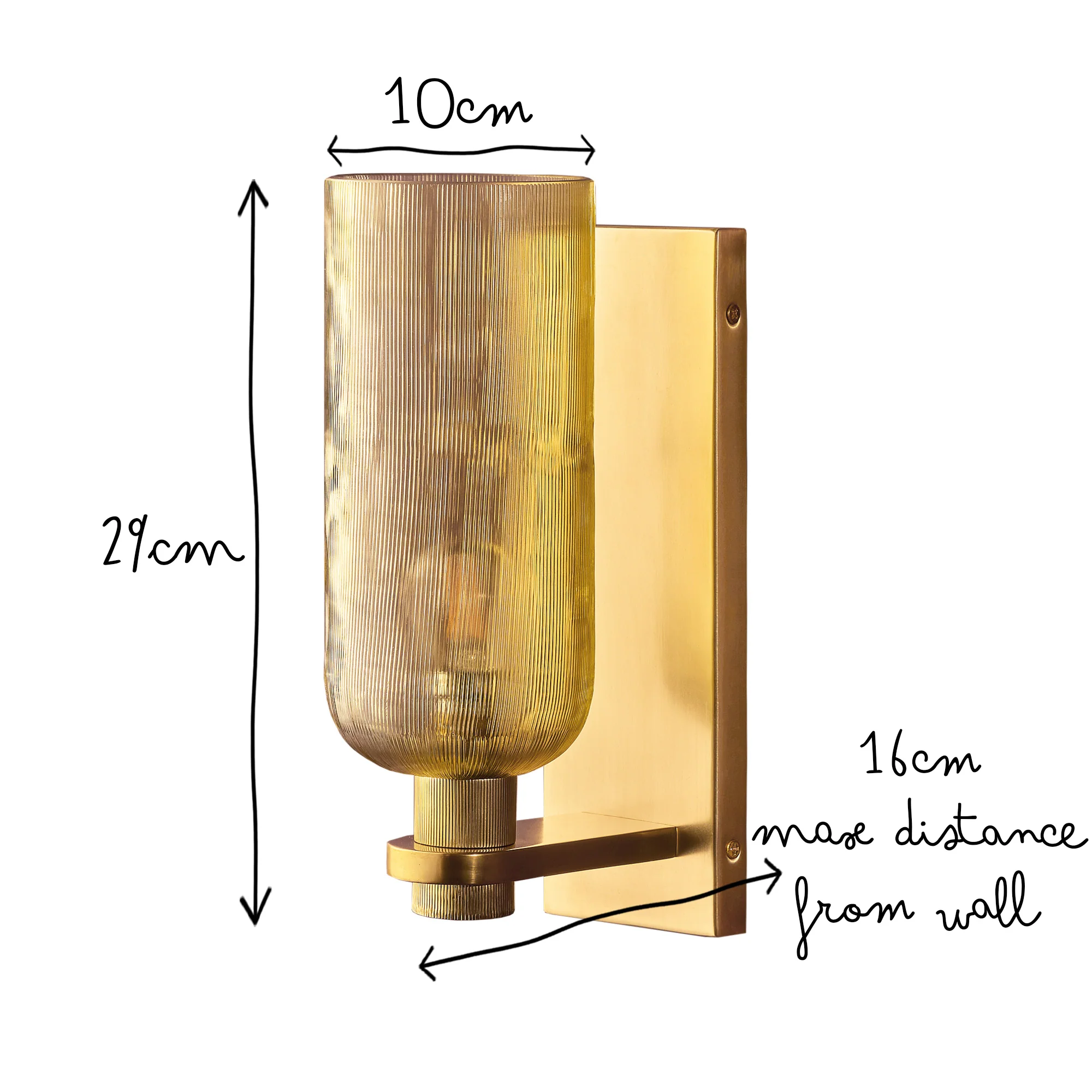 Riven wall light in etched glass and brass - Image 10