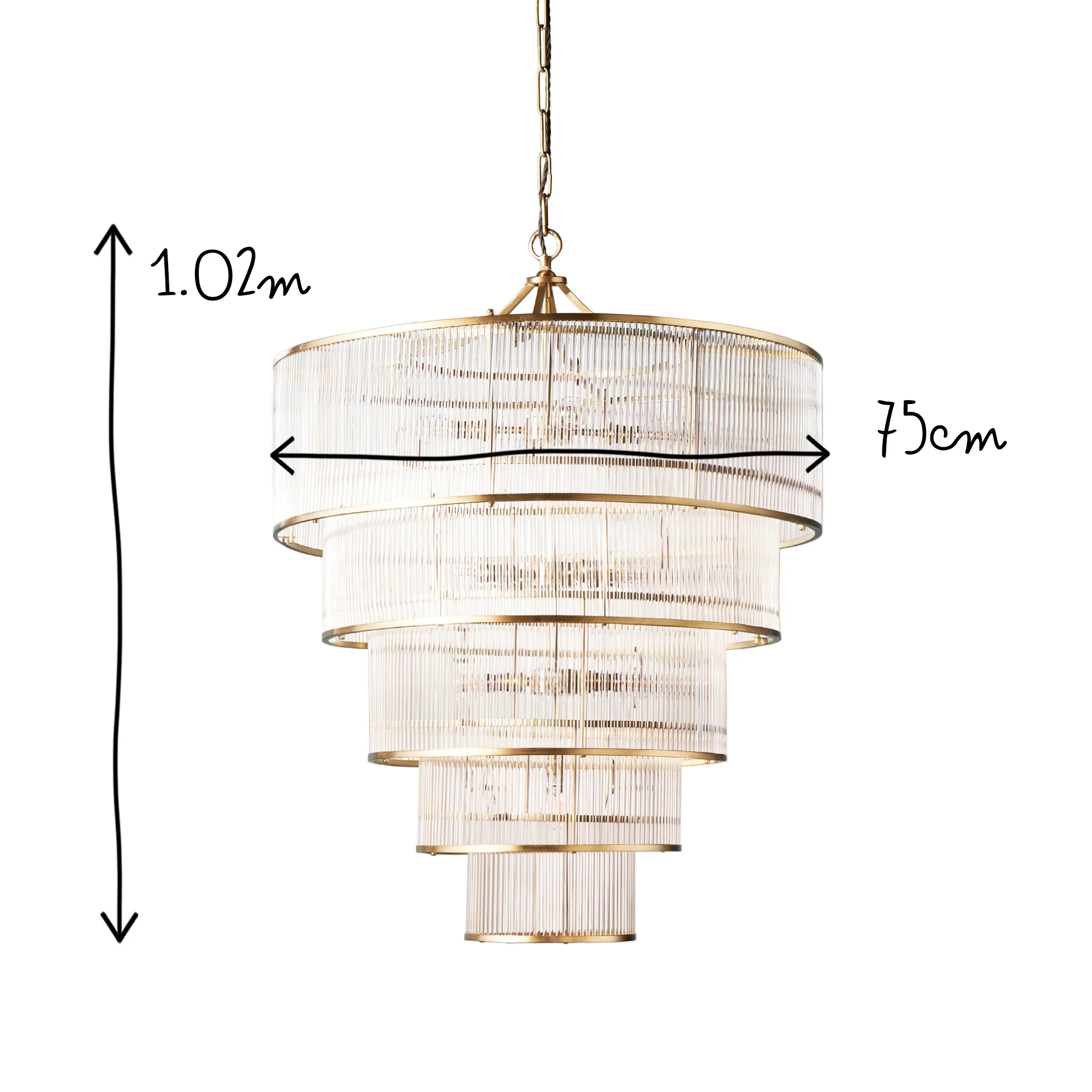 Rodaximus chandelier in brass and glass - Image 8