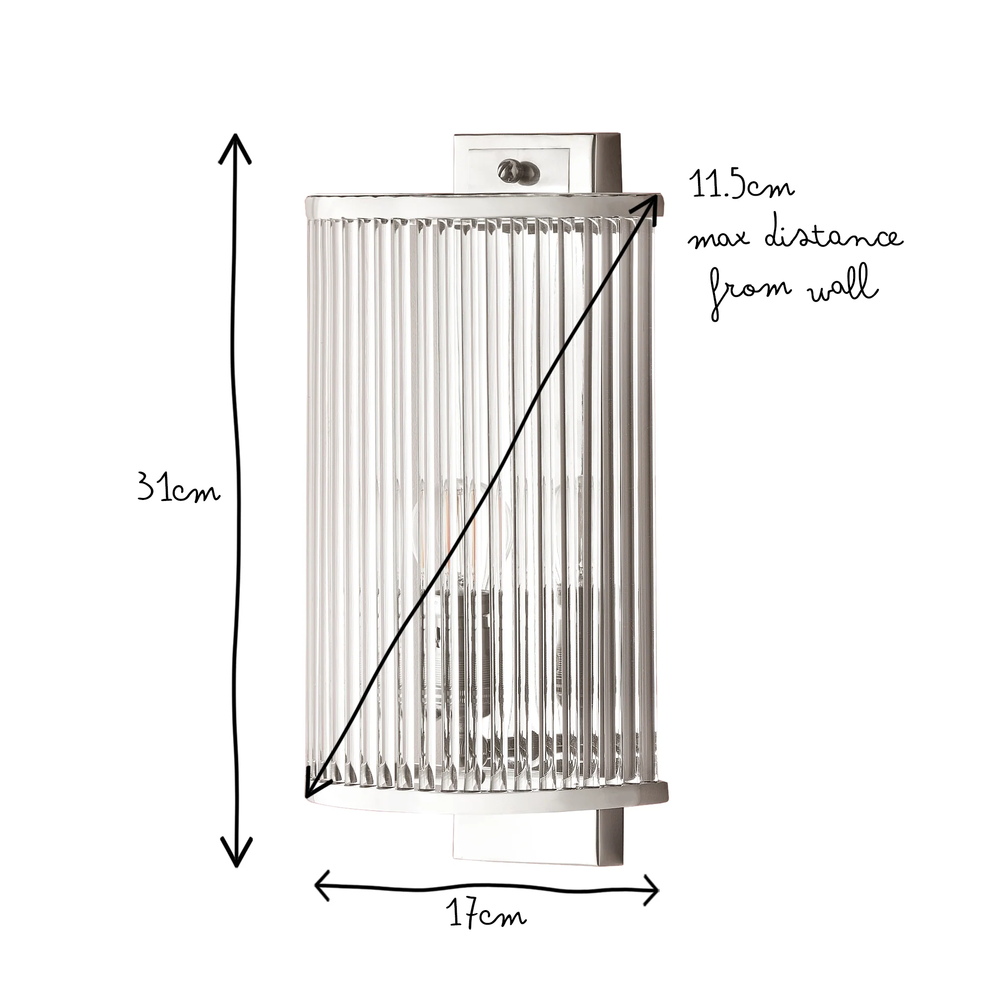 Roddy wall light in Nickel with glass rods - Image 11