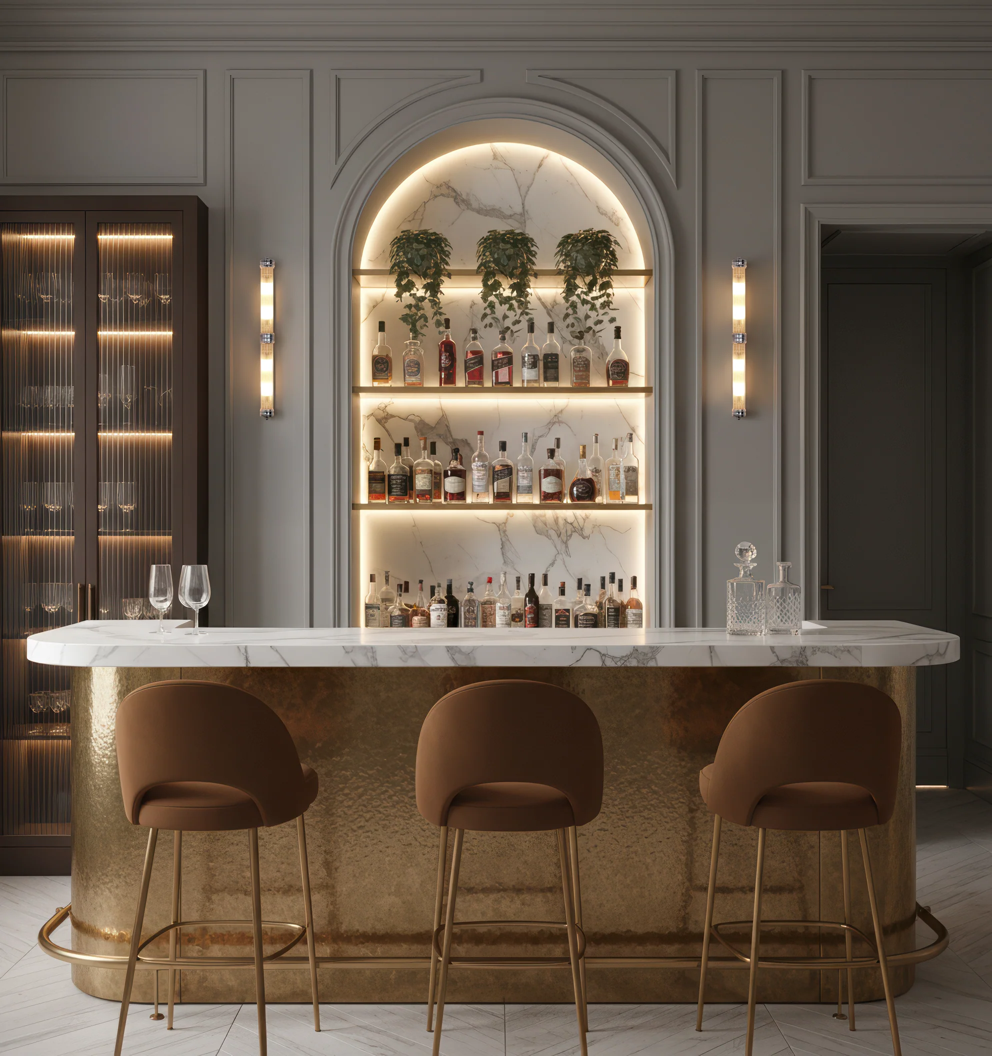 Rodtastic IP44 wall light in nickel and glass - Image 4