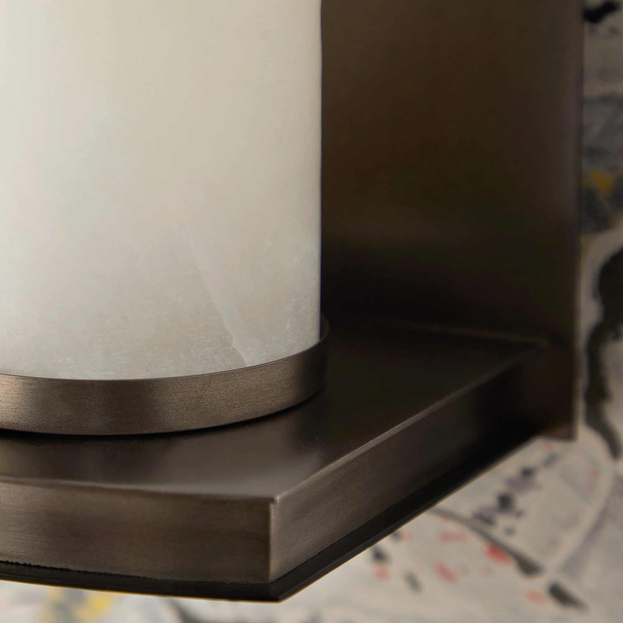 Roly wall light in antique bronze with an alabaster tube - Image 3