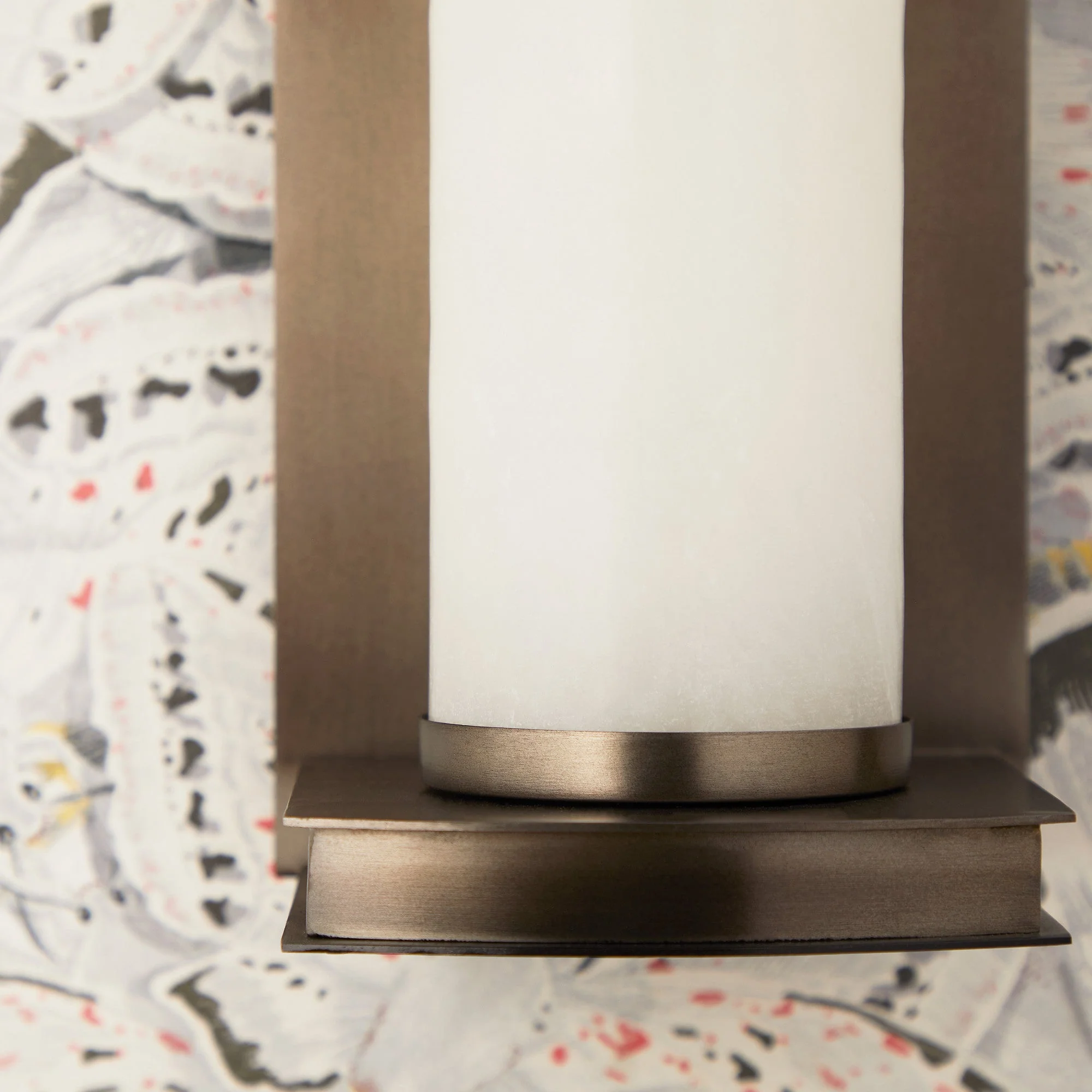 Roly wall light in antique bronze with an alabaster tube - Image 9