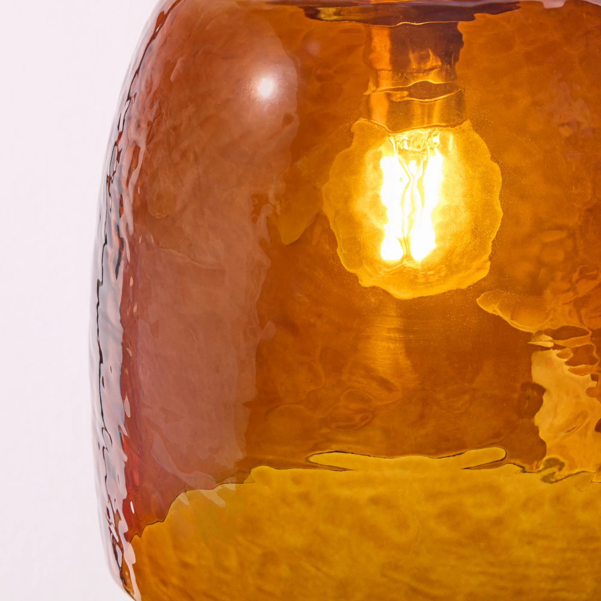 Rory Pendant shade in Amber hammered Glass - Image 3