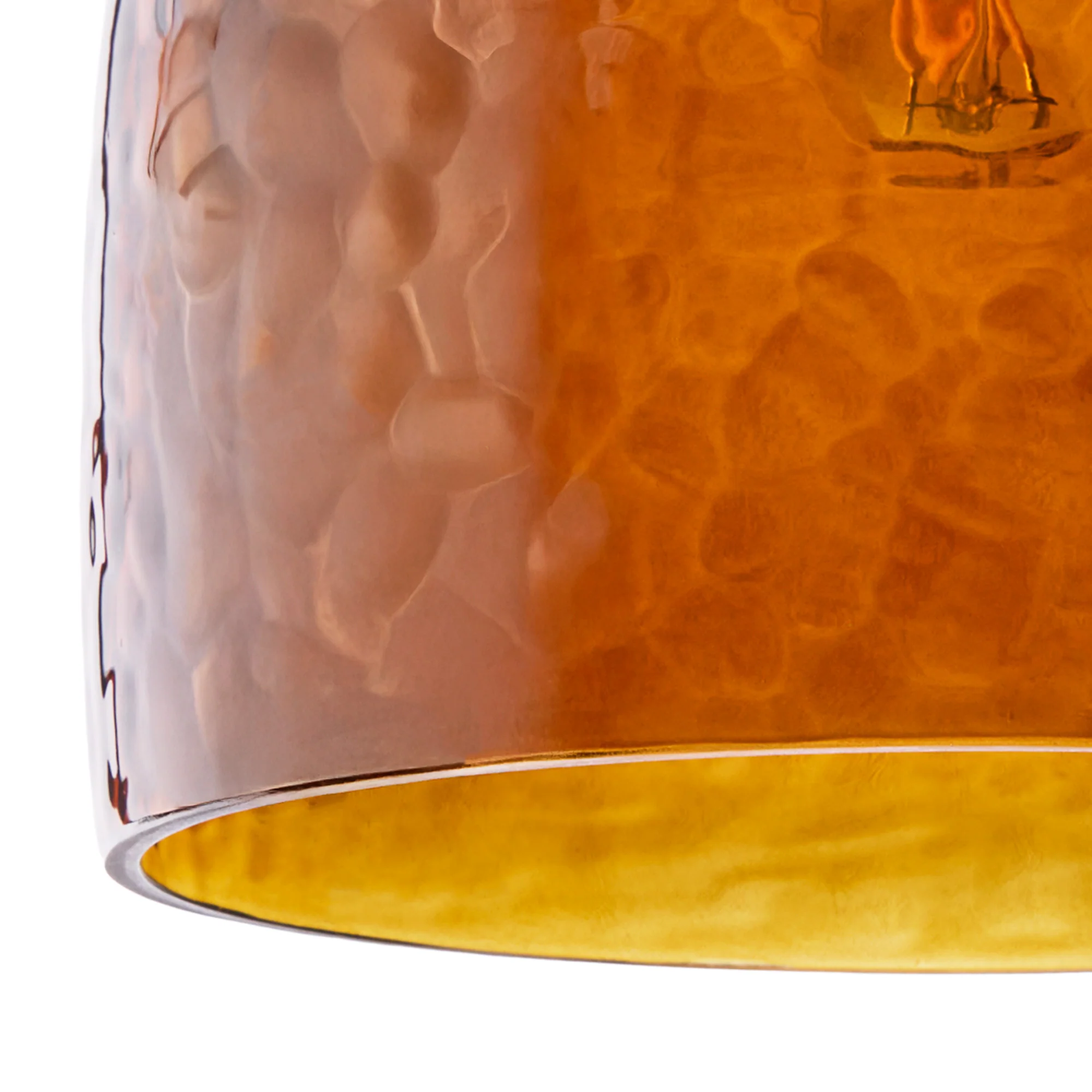 Rory Pendant shade in Amber hammered Glass - Image 6