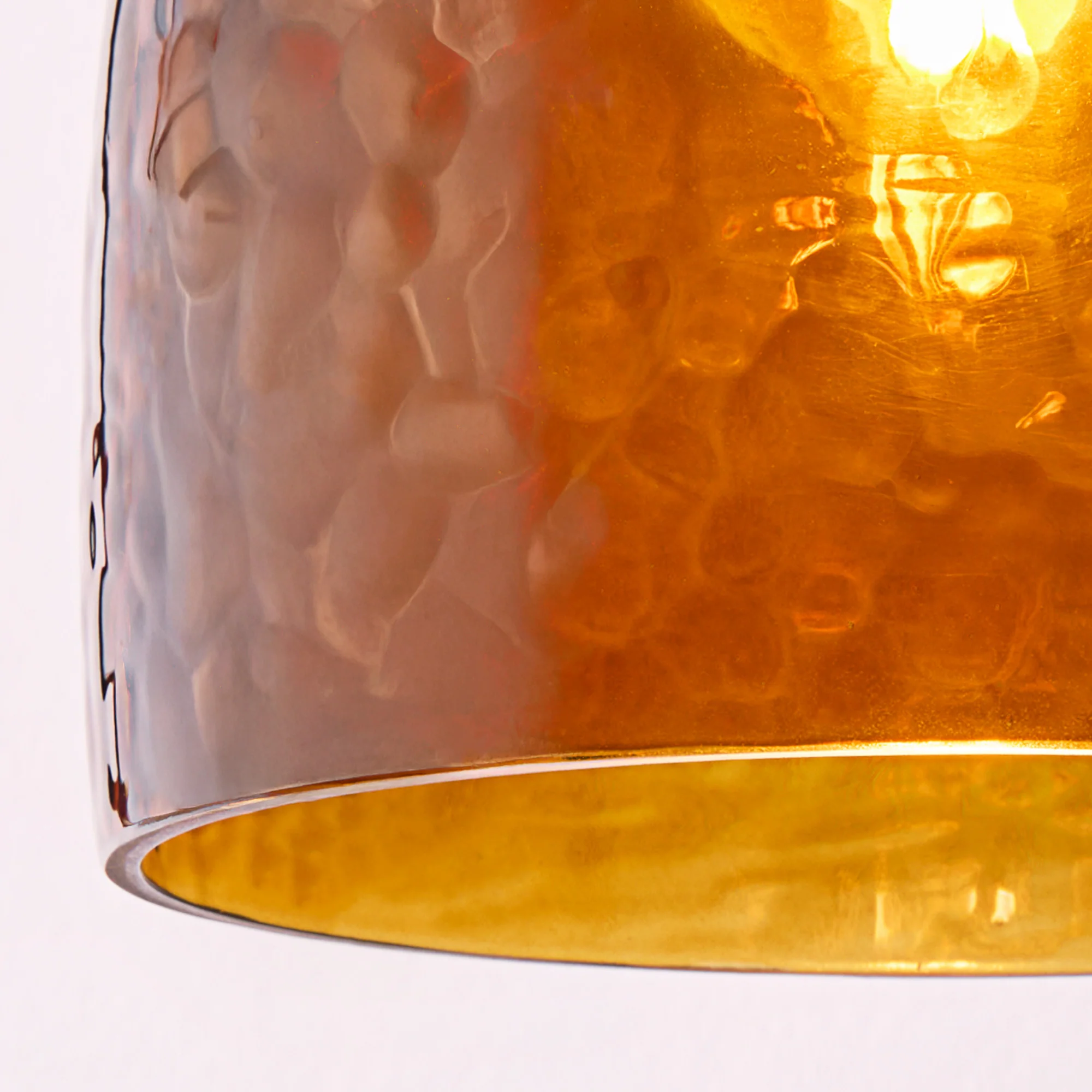 Rory Pendant shade in Amber hammered Glass - Image 7