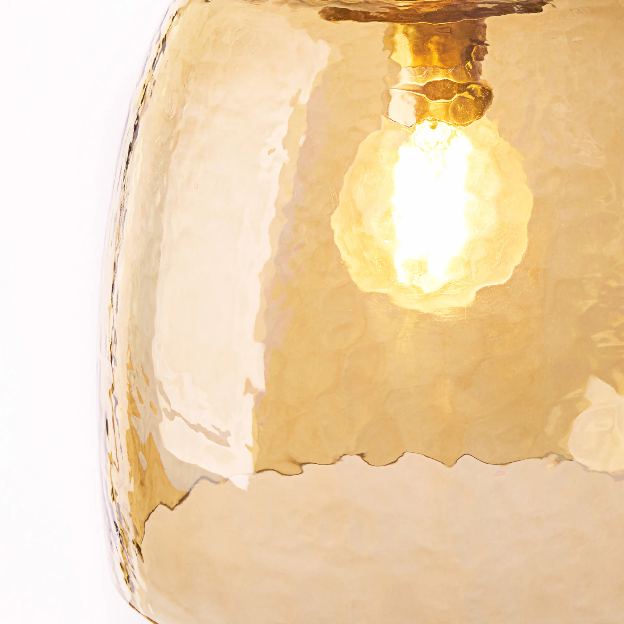 Rory pendant Shade in Honey Hammered Glass - Image 3