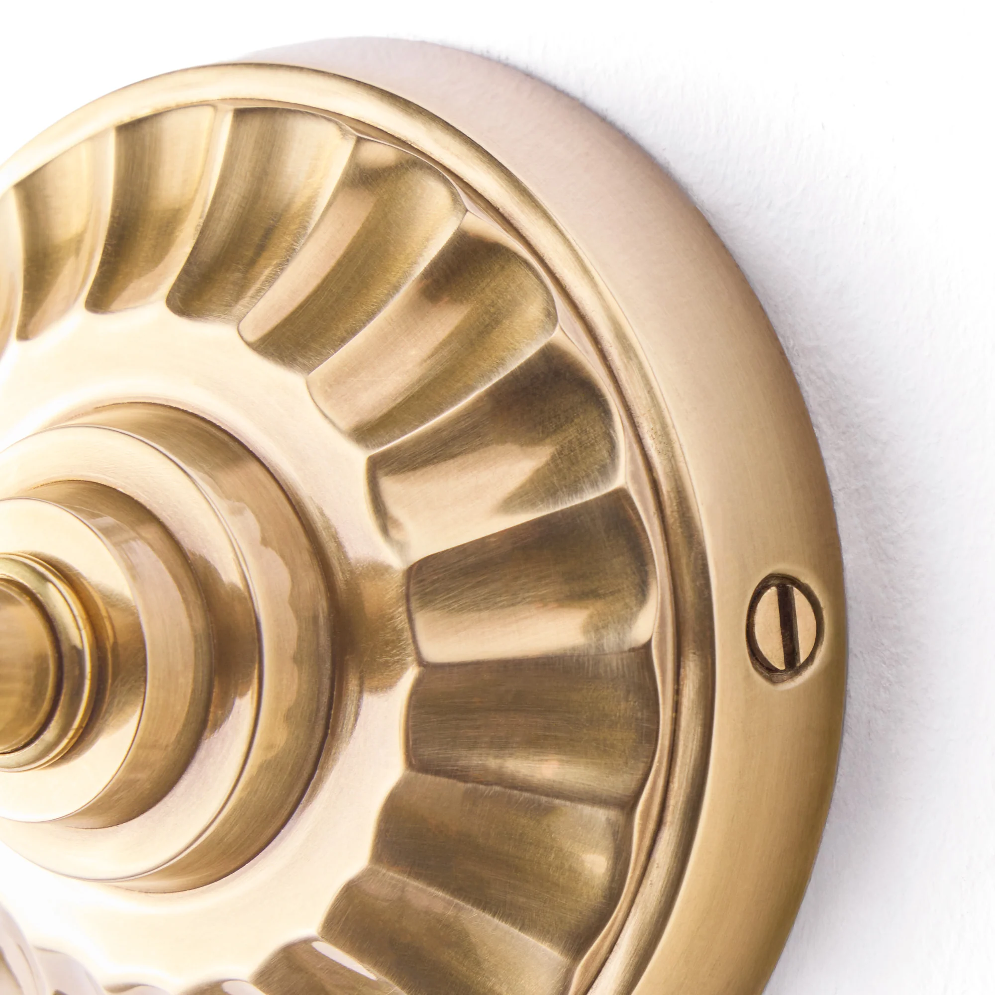 Rose wall fitting IP44 rated in antique brass - Image 3