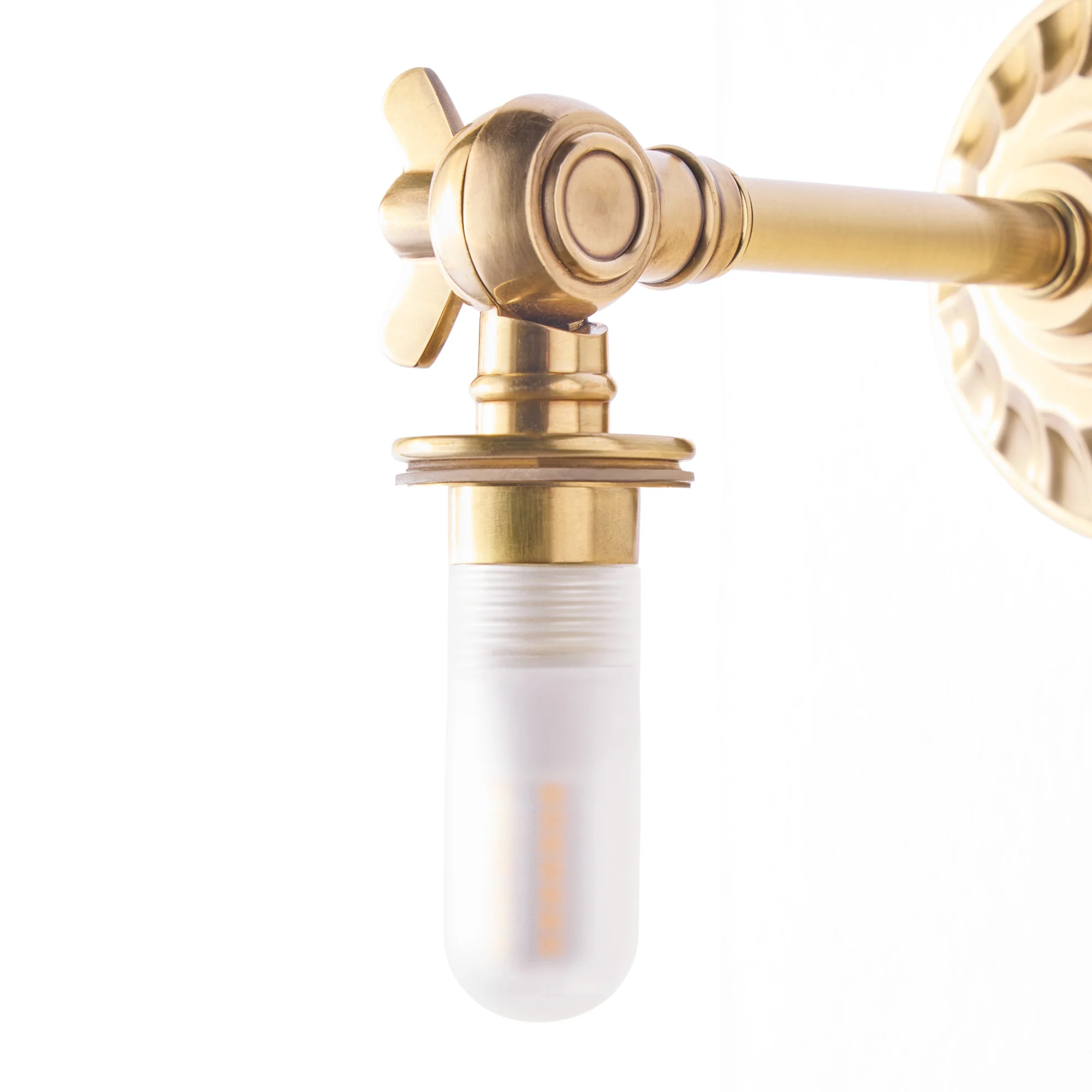 Rose wall fitting IP44 rated in antique brass - Image 4
