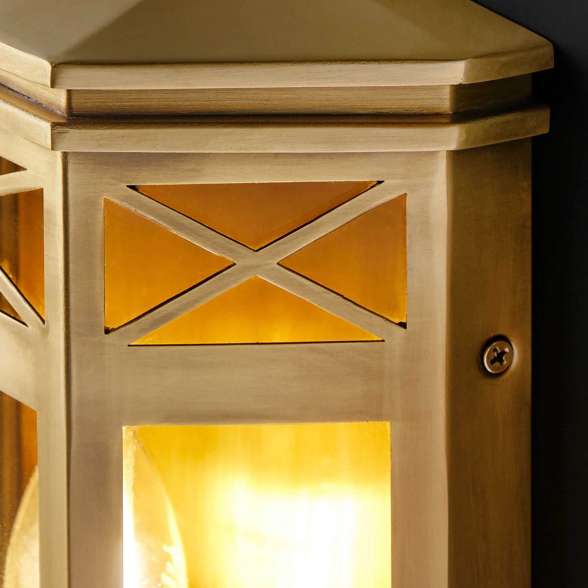 Rothesay IP44 exterior wall light in brass - Image 11