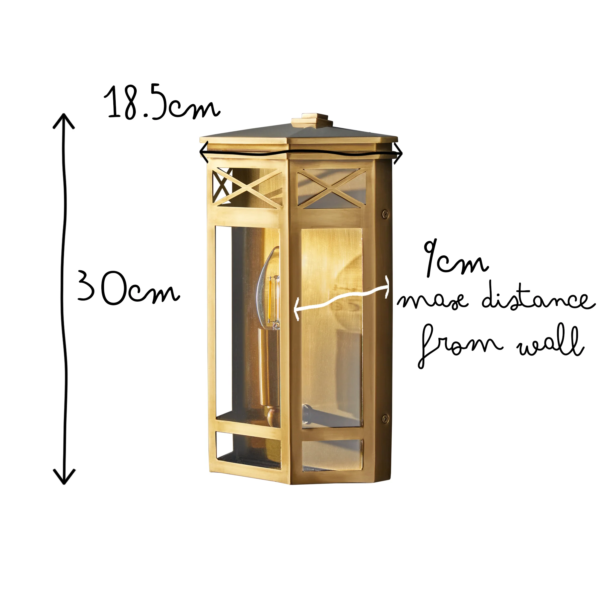 Rothesay IP44 exterior wall light in brass - Image 13