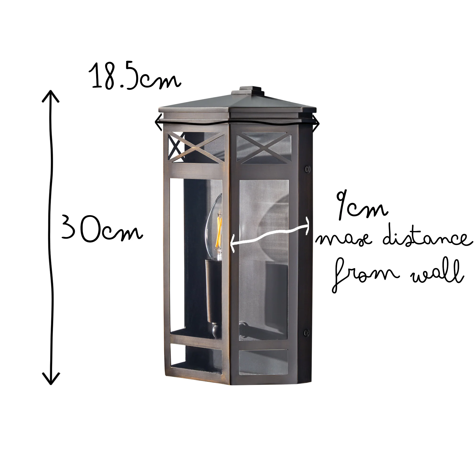 Rothesay IP44 exterior wall light in bronze - Image 13
