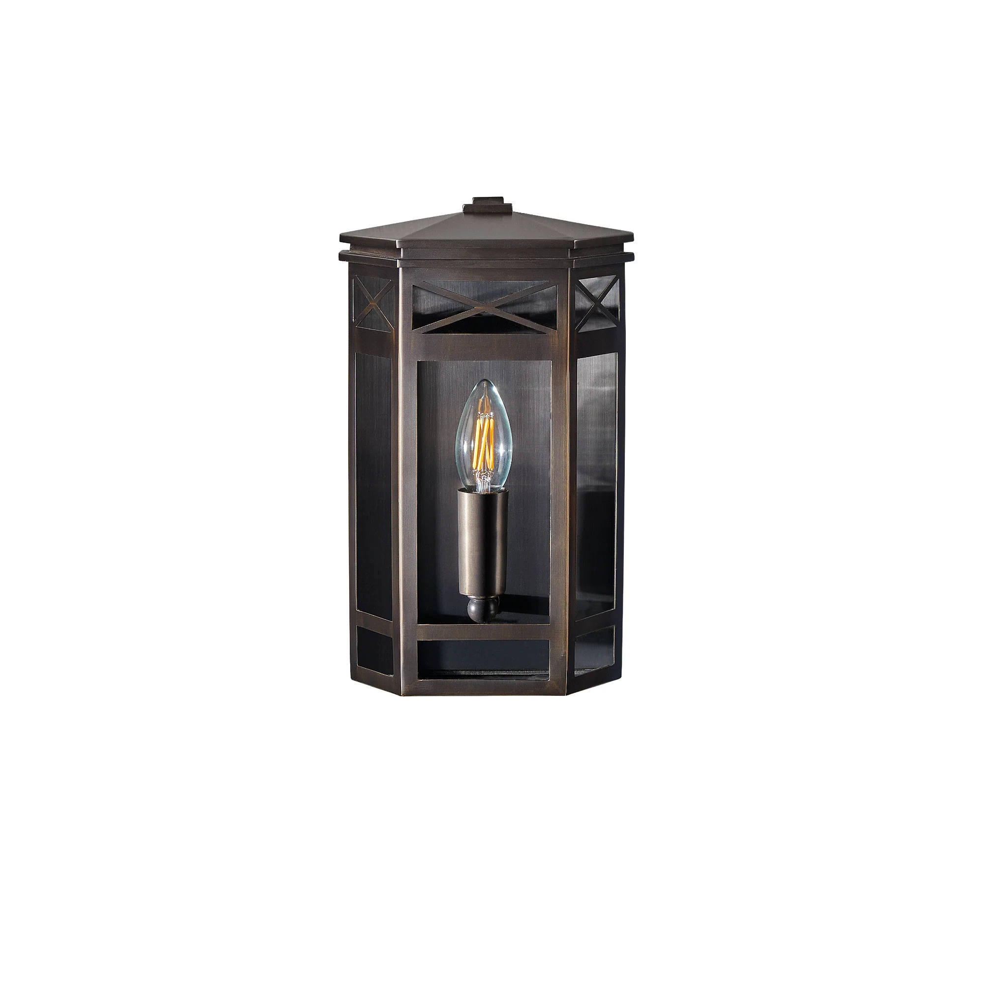 Rothesay IP44 exterior wall light in bronze - Image 8