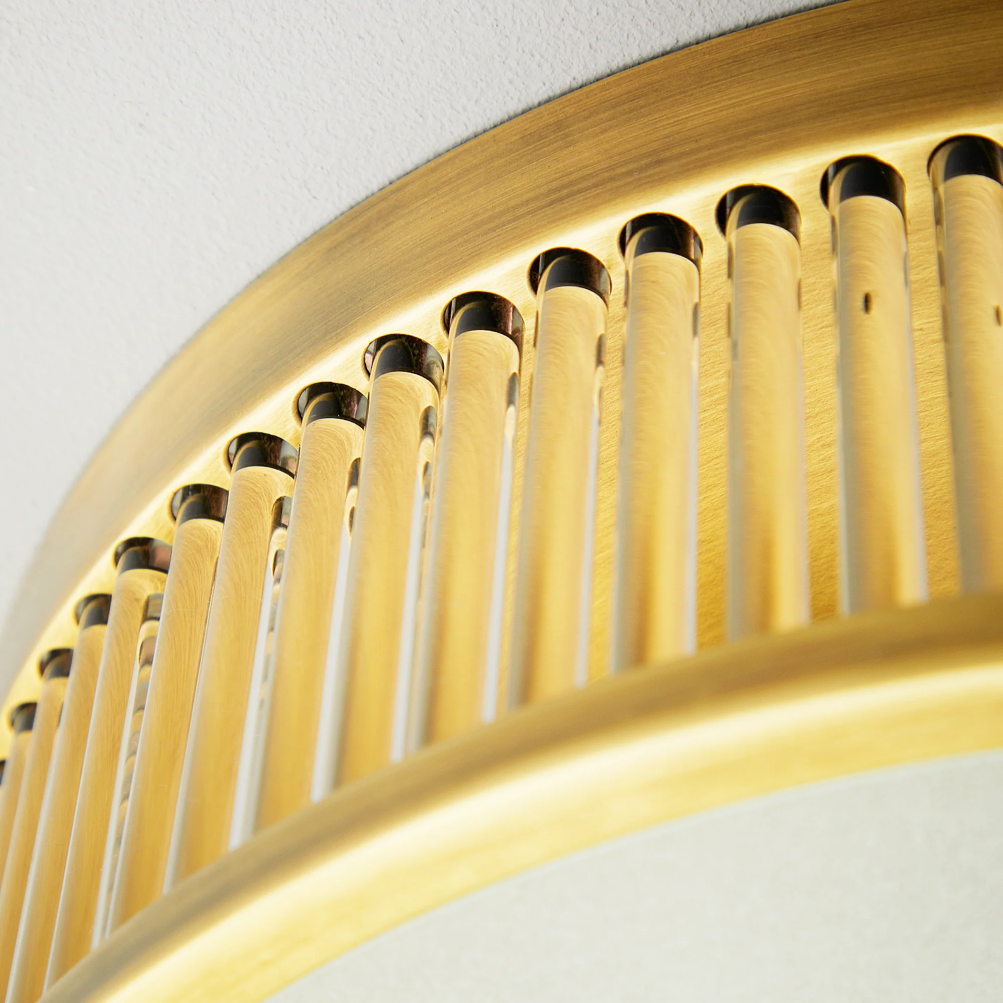 Round Roddy IP44 flush ceiling light in antique brass and clear glass - Image 10