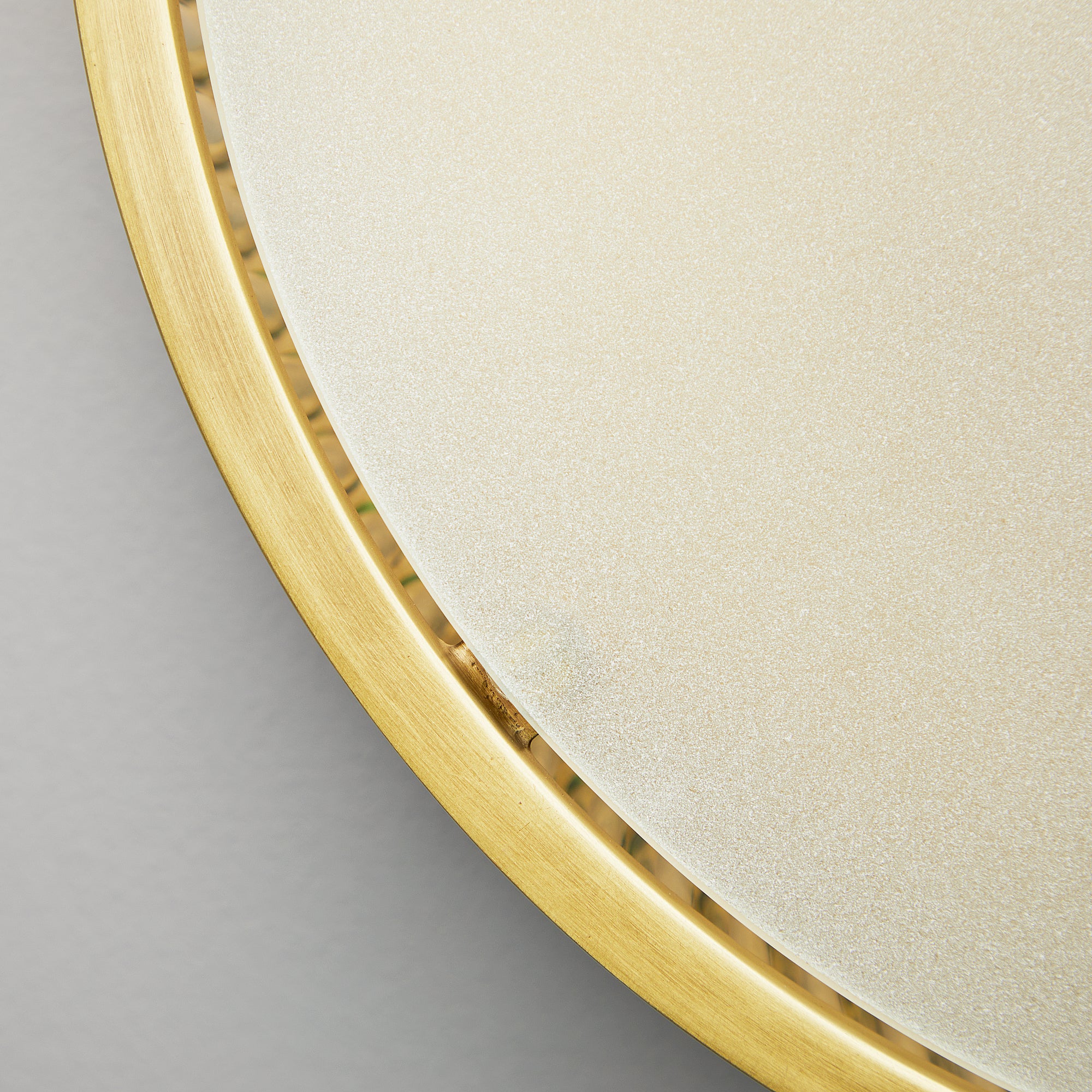 Round Roddy IP44 flush ceiling light in antique brass and clear glass - Image 6